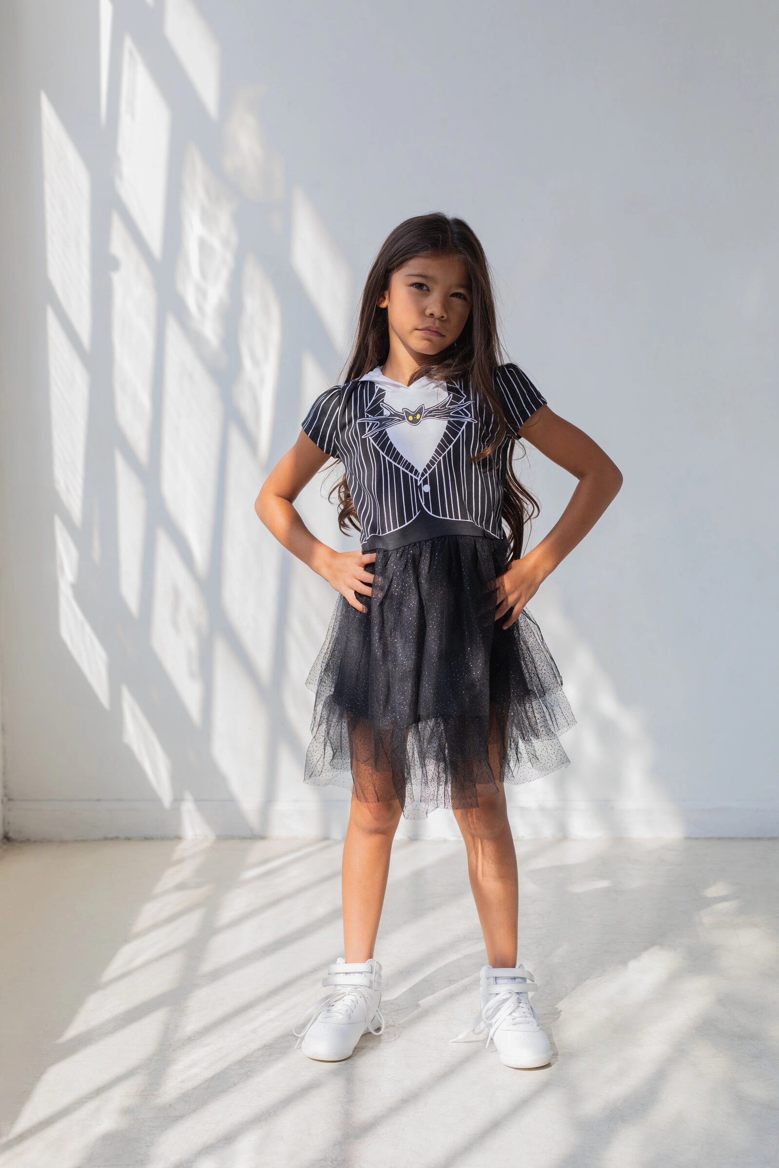 Disney Nightmare Before Christmas Jack Skellington Girls' Cosplay Hooded Tutu Dress