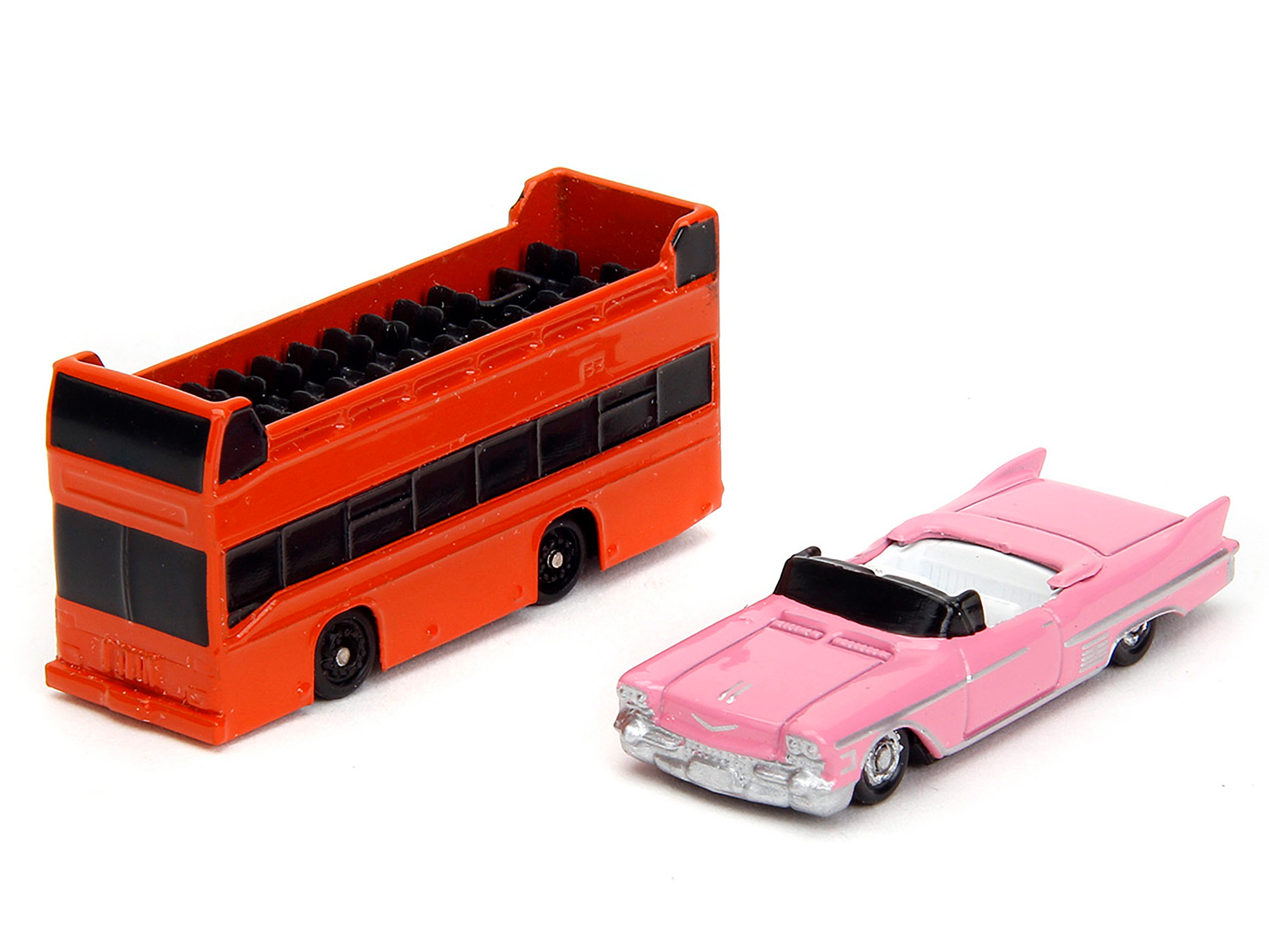 Jada "Hollywood 100" Walk of Fame Diorama with Pink Convertible and Double-Decker Bus "Nano Scene" Series model by Jada