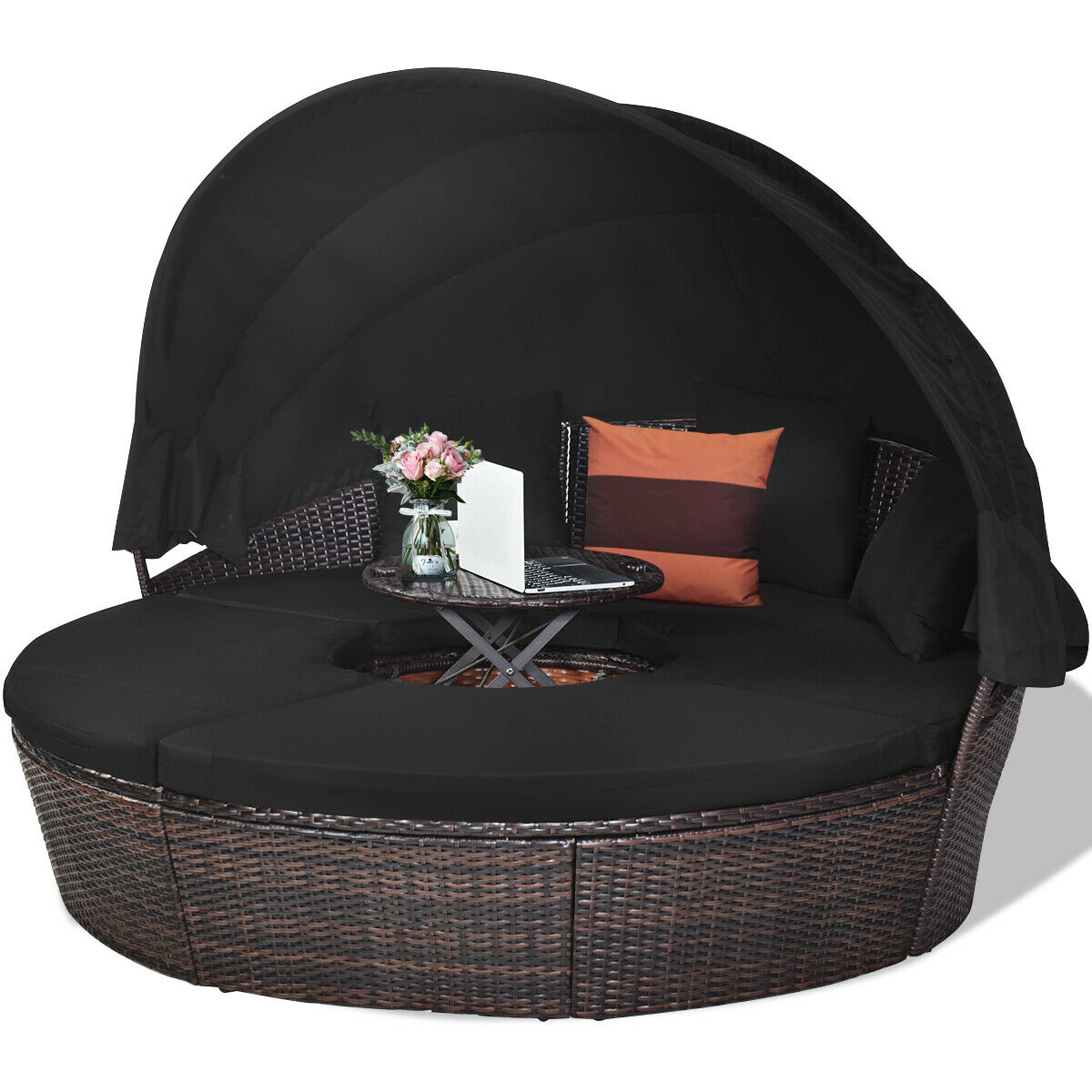 LJG Outdoor Daybed with Retractable Canopy