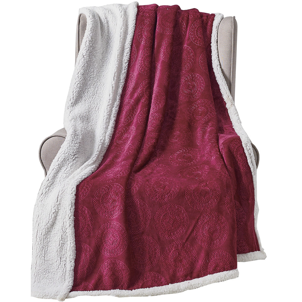Plazatex Caesar Sherpa Decorative Super Soft Throw Blanket for Sleep/Decor 50" x 60