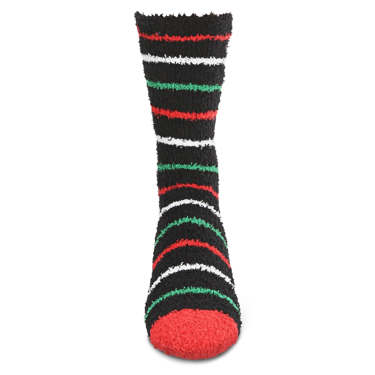 MeMoi Men's Striped Reindeer Embroidery Cozy Crew Socks
