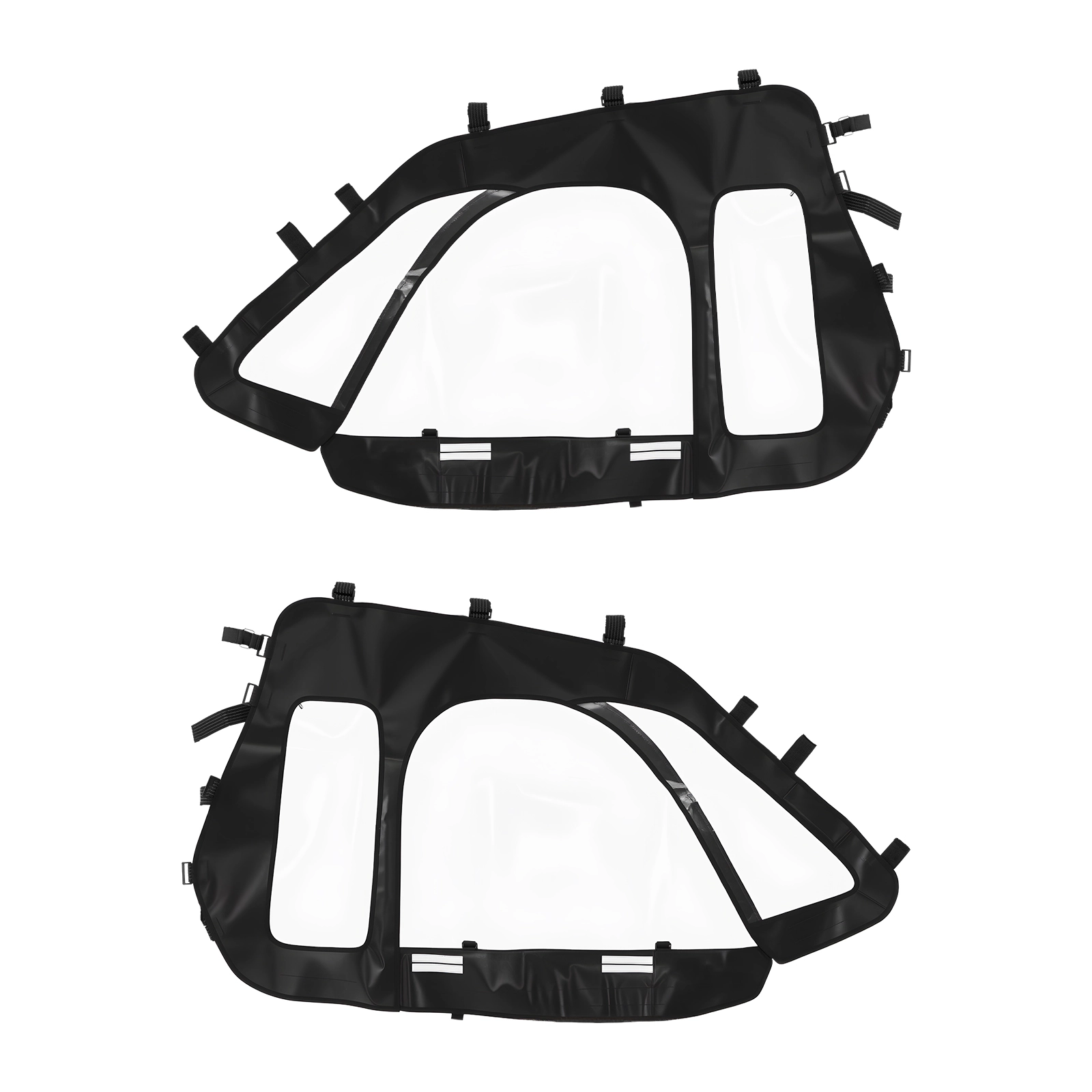 HONGGE Cab Enclosure Upper Doors, Soft Upper Doors, Windproof Upgraded Zipper UTV Soft Side Window Kit, with Windshields
