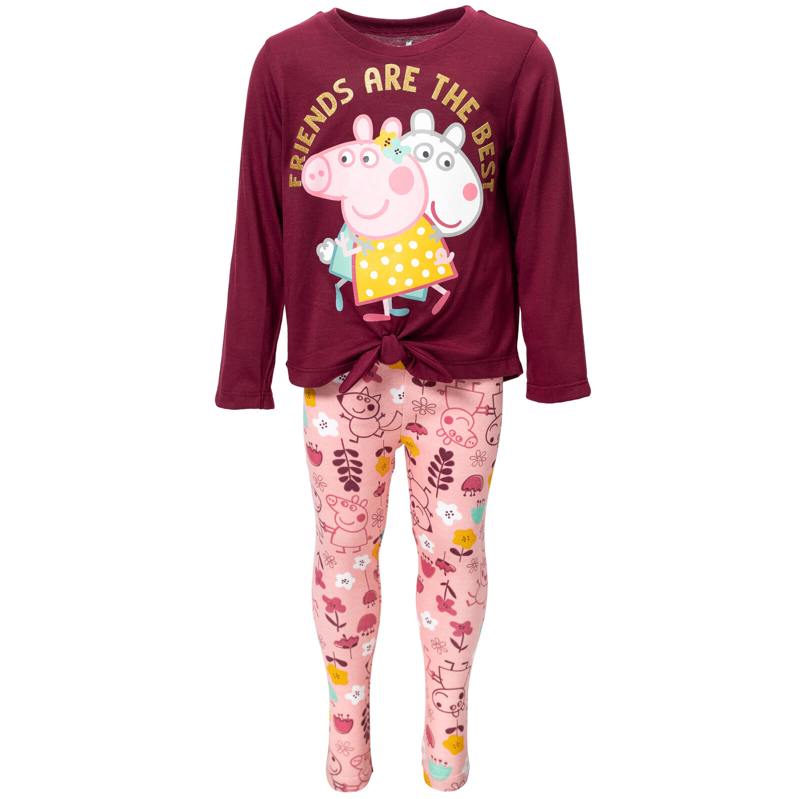 Peppa Pig Little Girls' Glitter 2-Piece Tee and Leggings Set