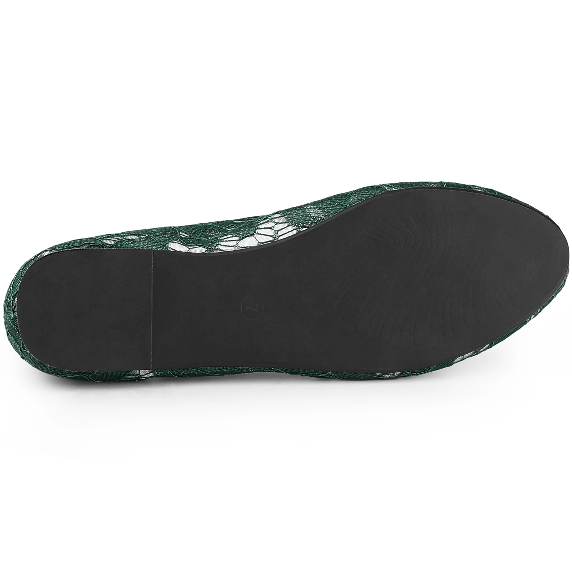 BLISSFUL STEP Women Lace Mesh Floral Round Toe Slip-on Breathable Ballet Flats