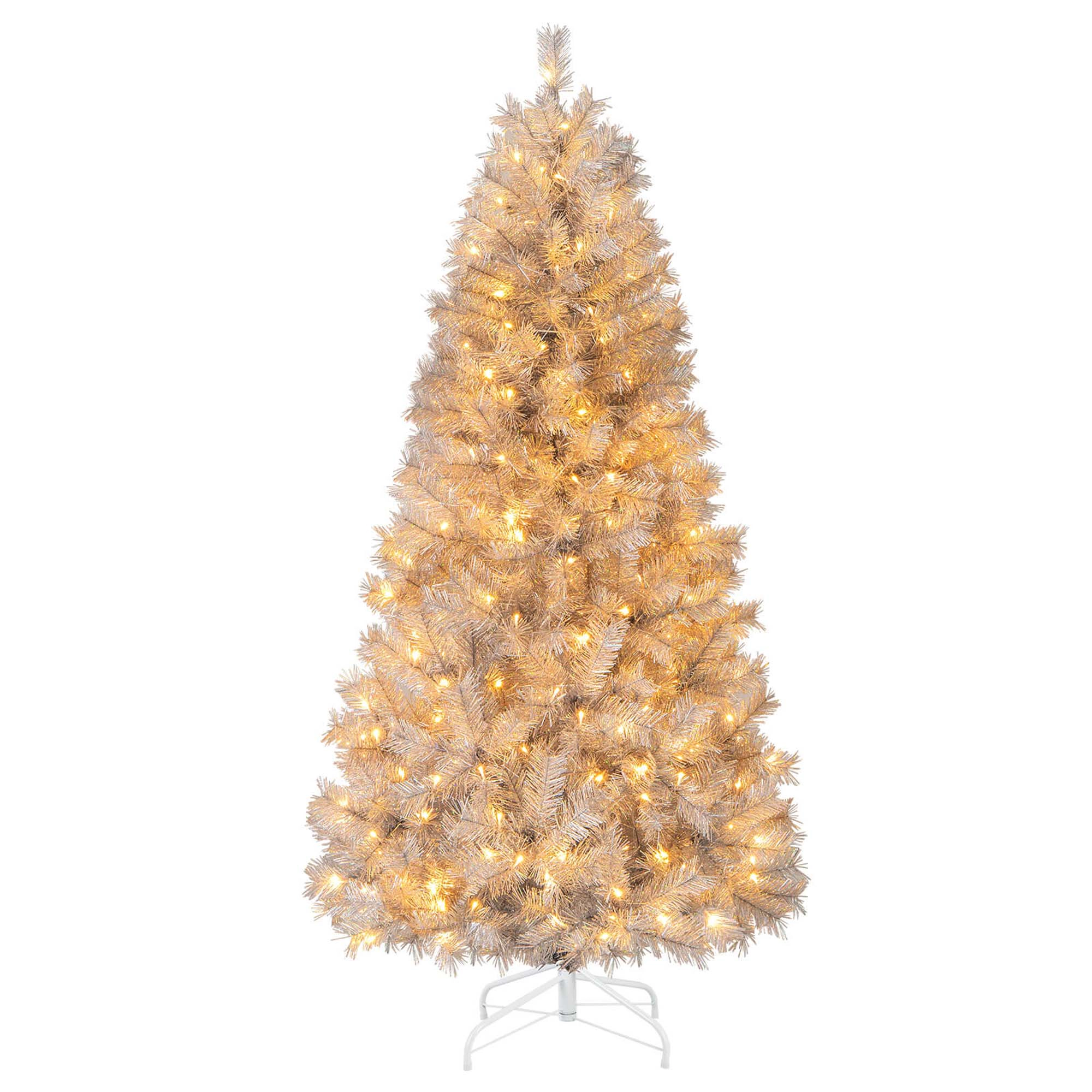 Costway 7 FT Christmas Tree Artificial Xmas Tree with 807 Branch Tips 400 LED Lights