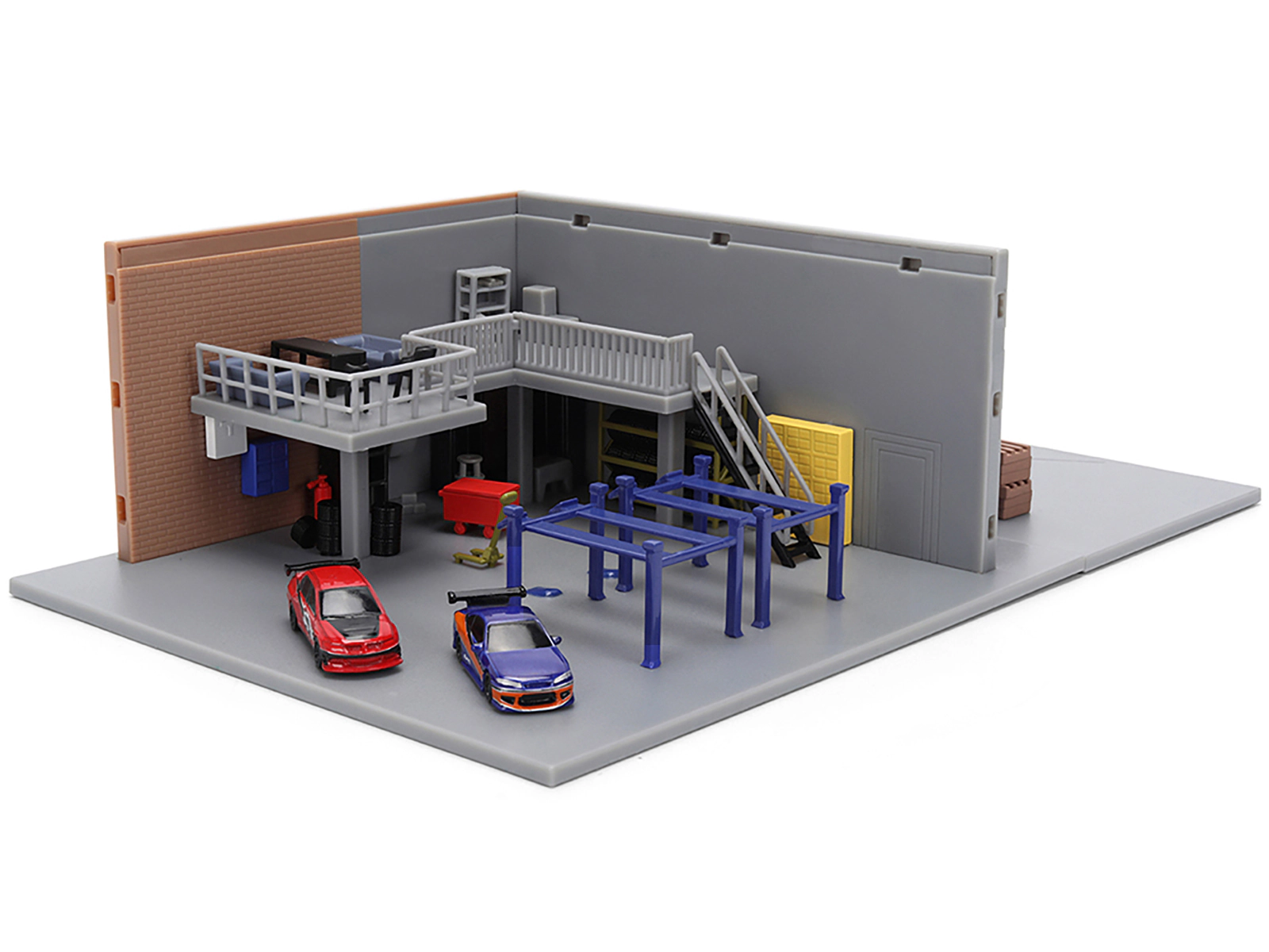 Jada "Fast & Furious" Han's Garage Diorama with 2 Cars and Accessories "Nano Scene" Series 1/32 Model by Jada