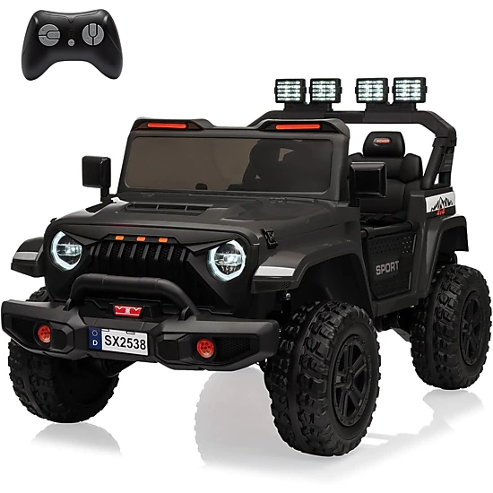 Enjyam 24V 2-Seater Kids Ride On Truck, Electric Car with 4WD 800W Motor,Parent Remote Control,3 Speeds&Music Player