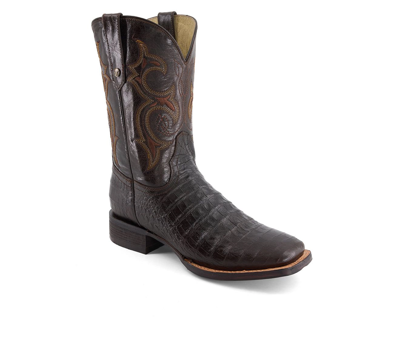 Forastero Mens Croco Embossed Leather Cowboy Boots