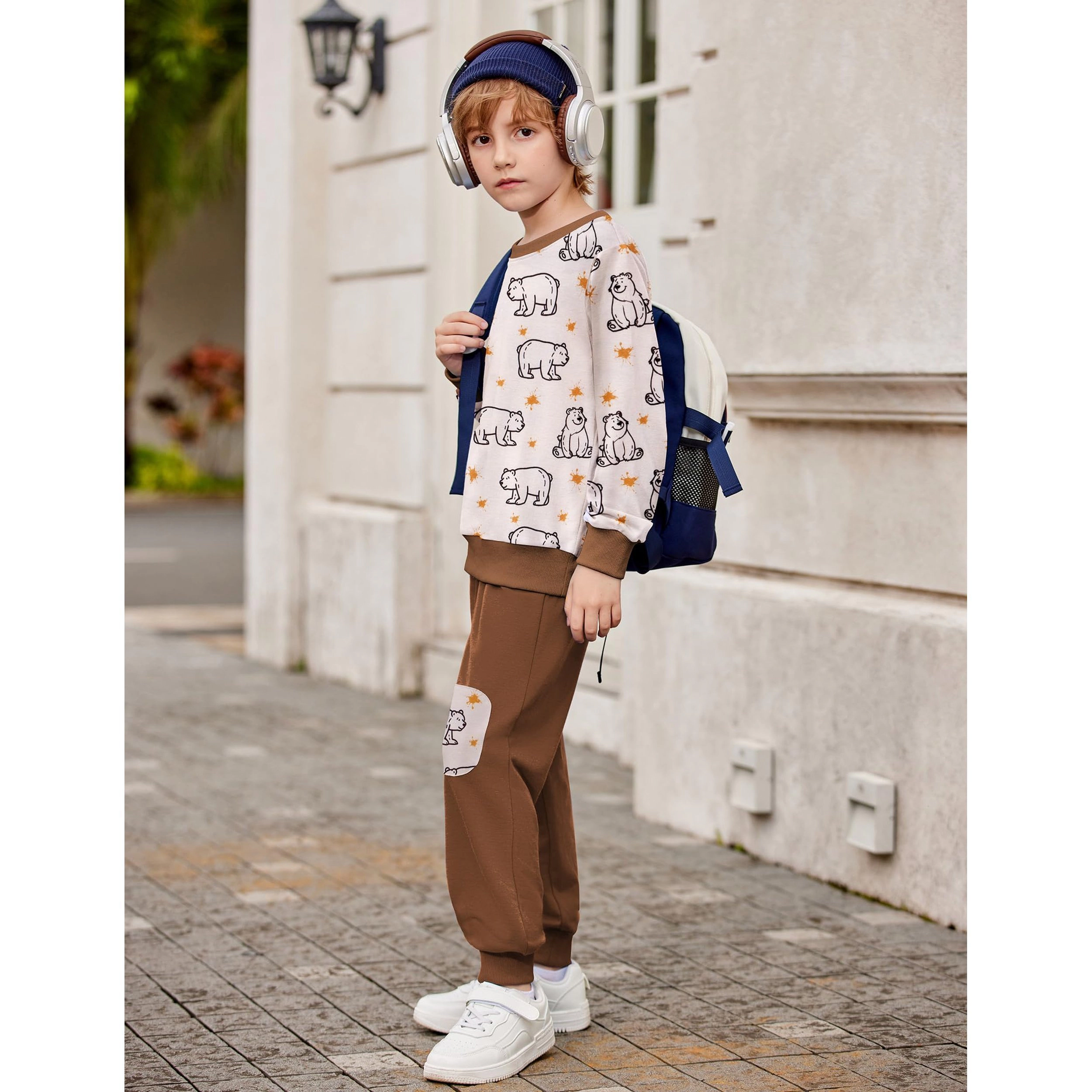 Arshiner Boys Pant Sets Long Sleeve Shirts And Pants Crewneck Sweatshirt For Fall Winter