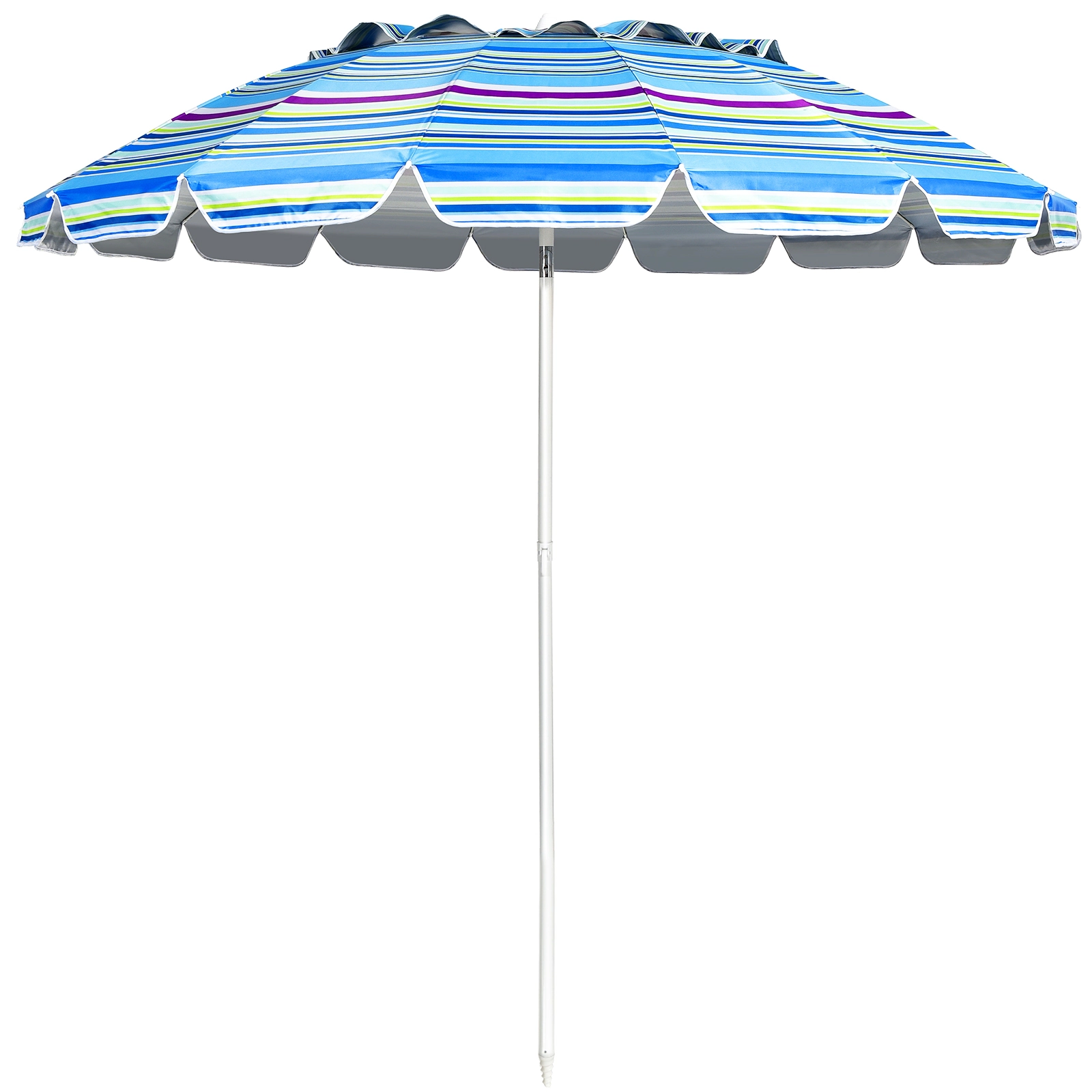 SUGIFT 8ft Portable Beach Umbrella with Sand Anchor and Tilt Mechanism Blue