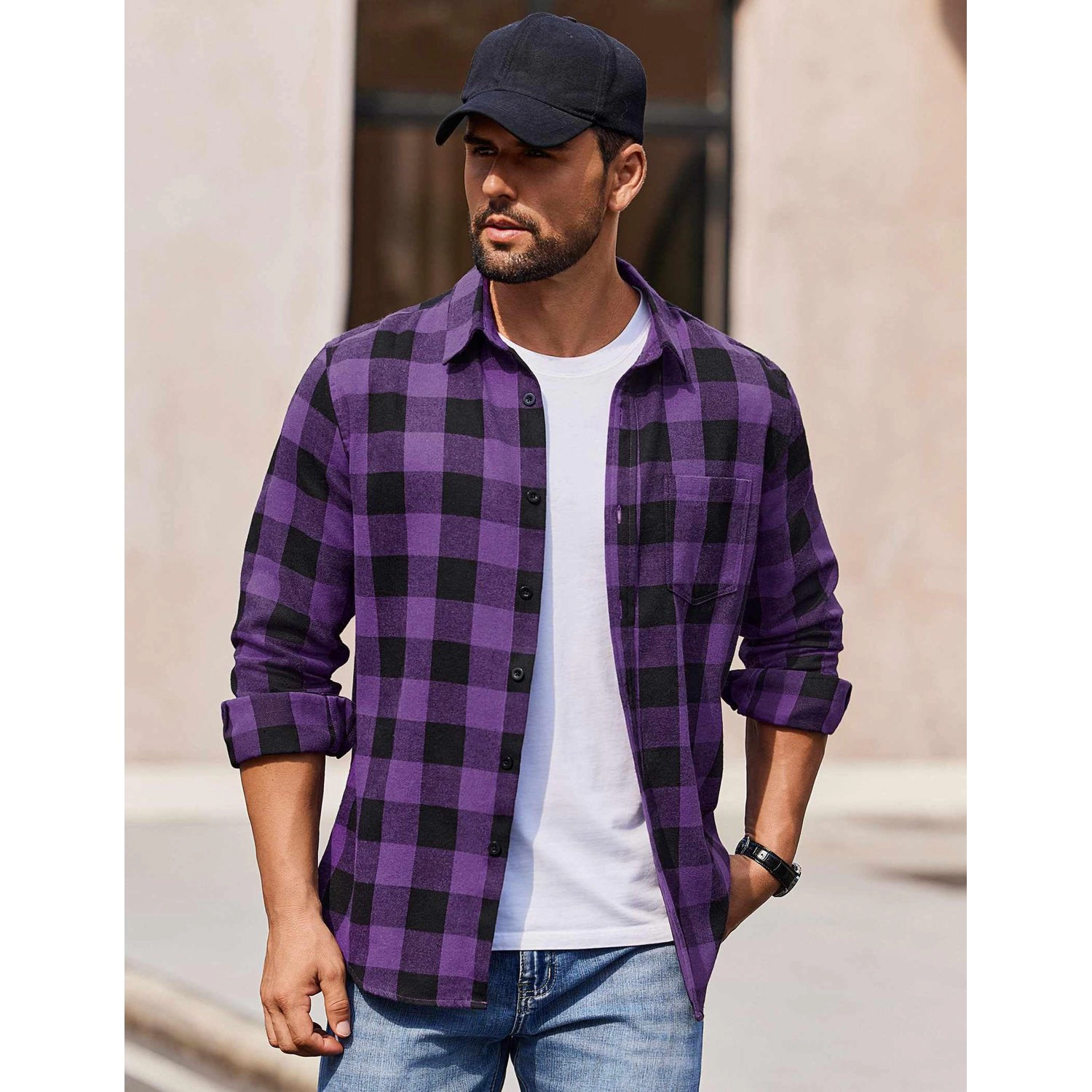 COOFANDY Mens Casual Short Sleeve Button Down Shirts V Neck Collared  Tops