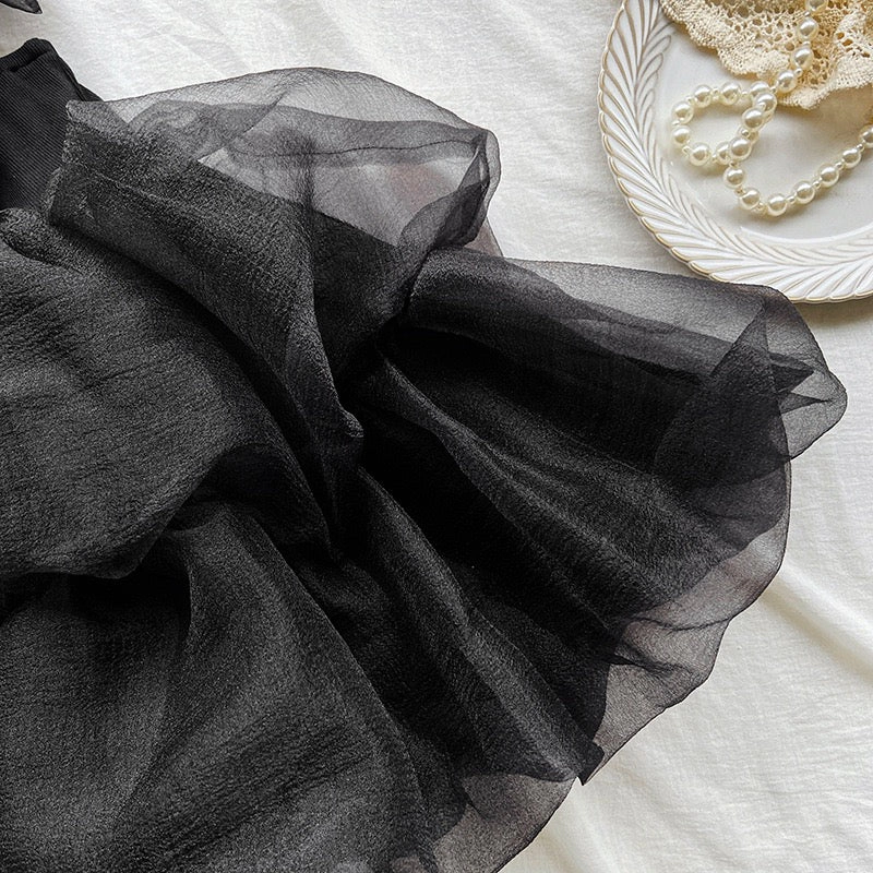 MyKids-USA Baby Girl Black Herbon Style Elegant Princess Tutu Dress
