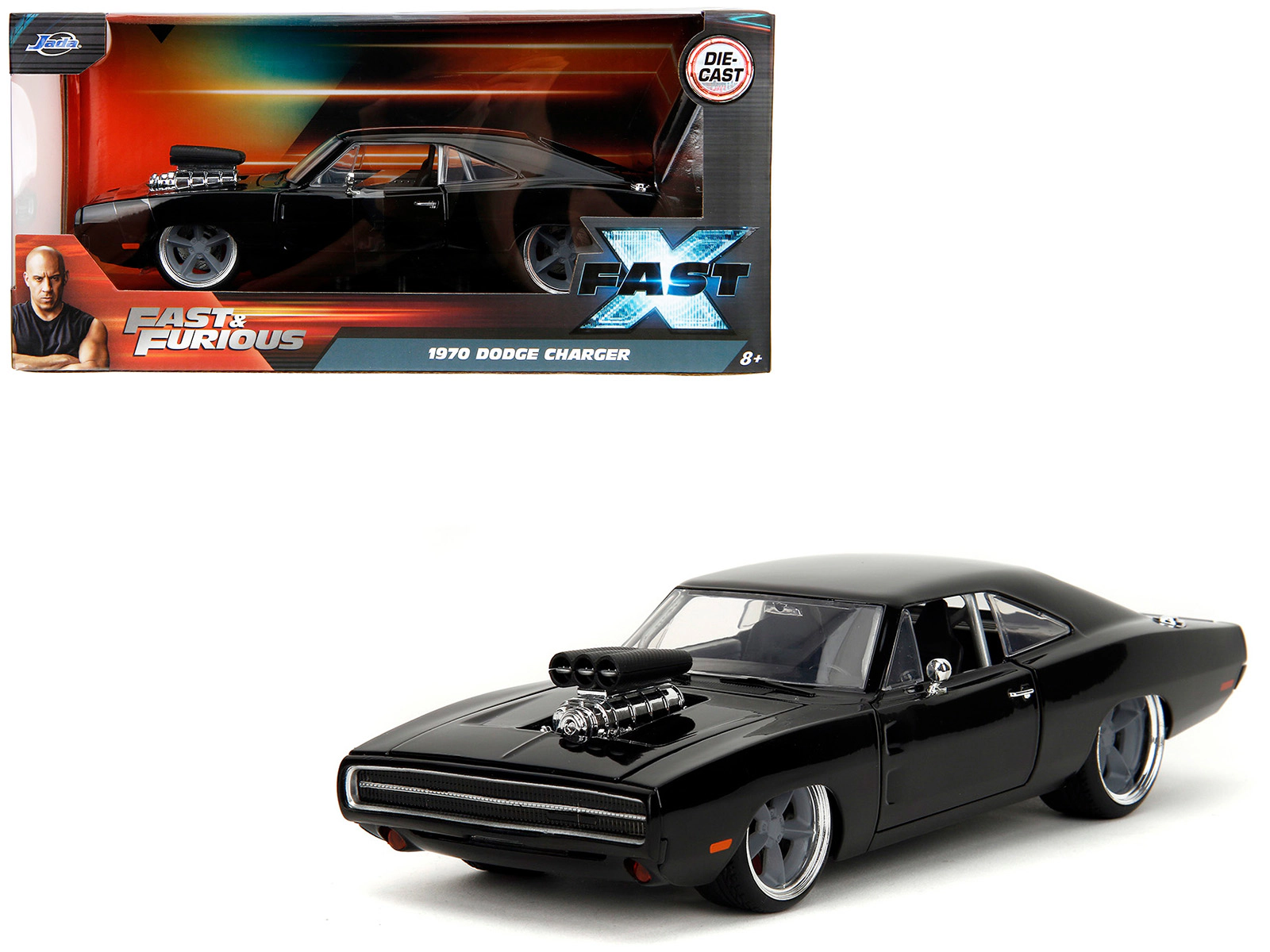 Jada 1970 Dodge Charger R/T Black "Fast X" (2023) Movie "Fast & Furious" Series 1/24 Diecast Model Car by Jada