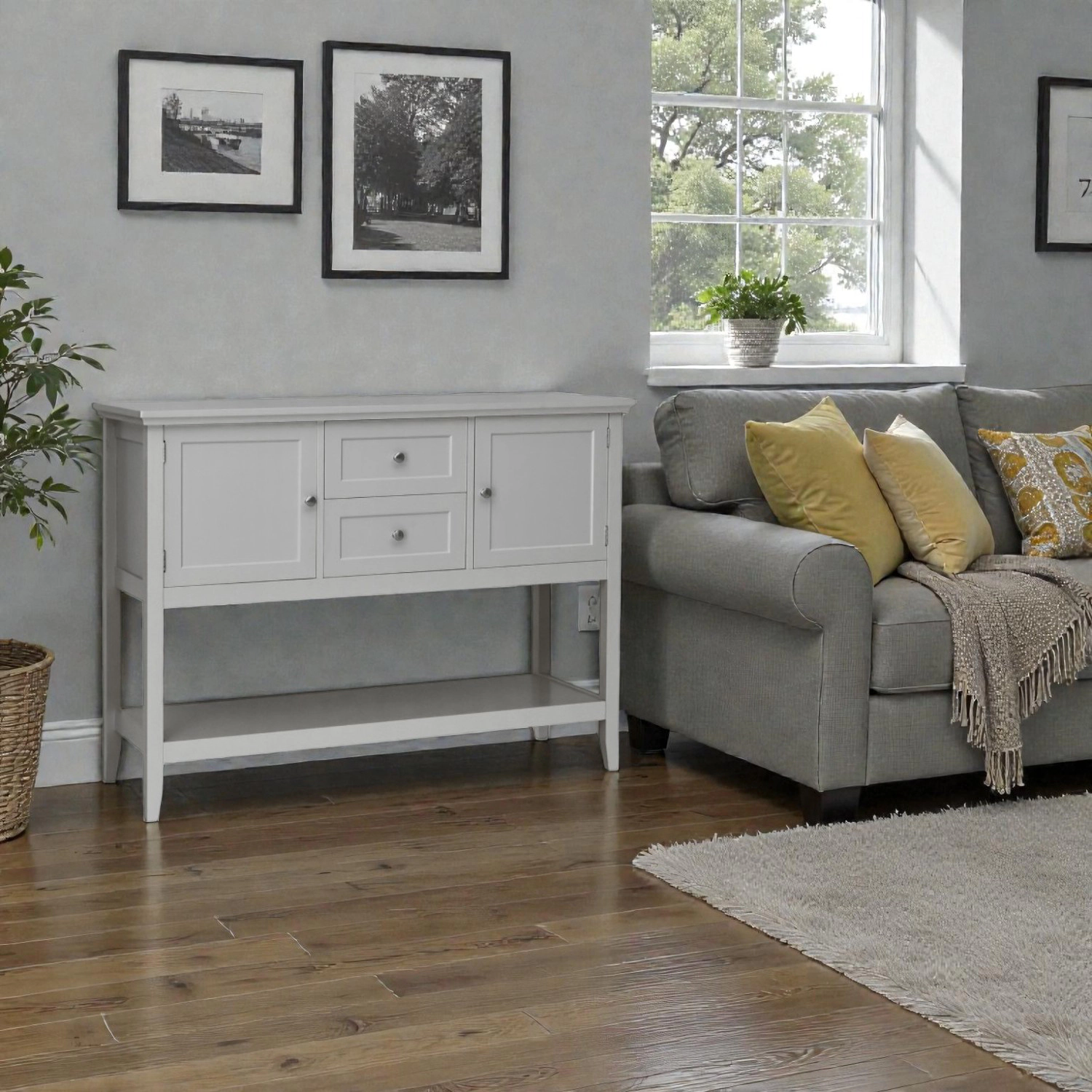 Hivvago Multi-Drawer Wooden Sideboard Table for Dining or Living Areas