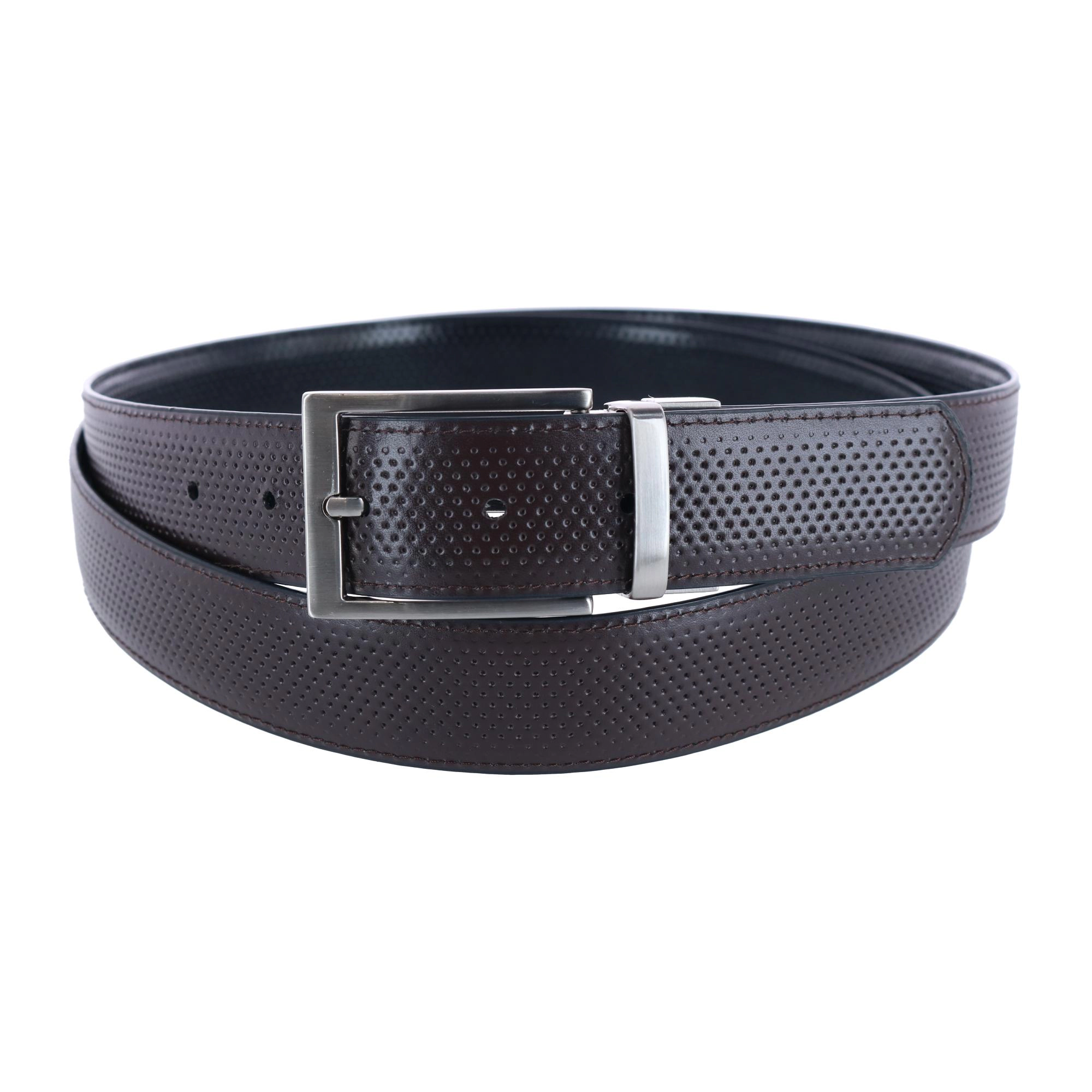 CTM Men's Big & Tall Reversible Perforated Dress Belt