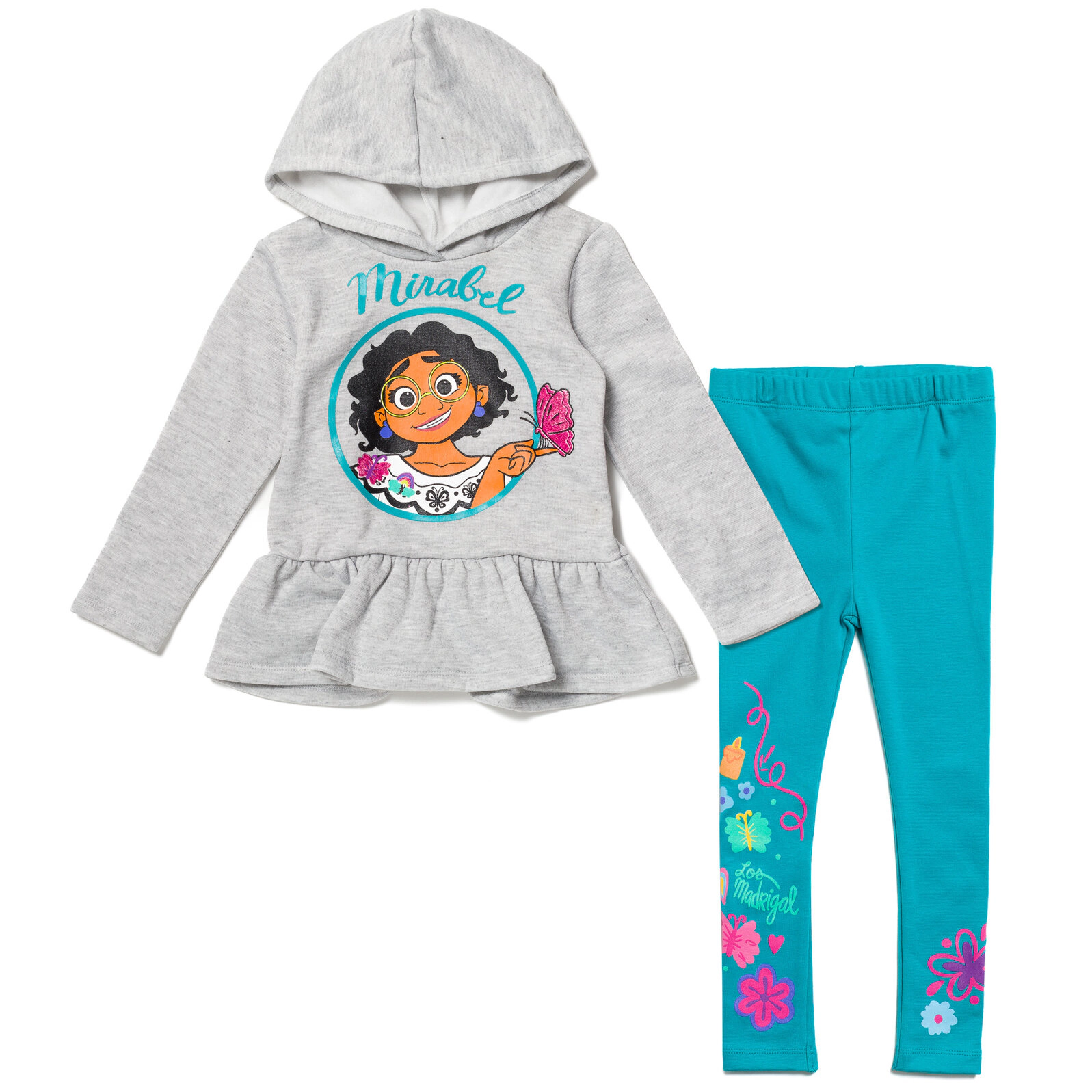 Disney Encanto Mirabel Girls' 2-Piece Fleece Hoodie and Leggings Set