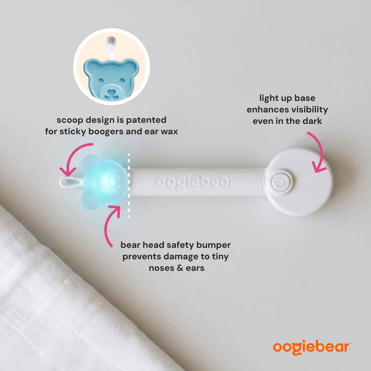 oogiebear Brite Baby Ear & Nose Picker with Light