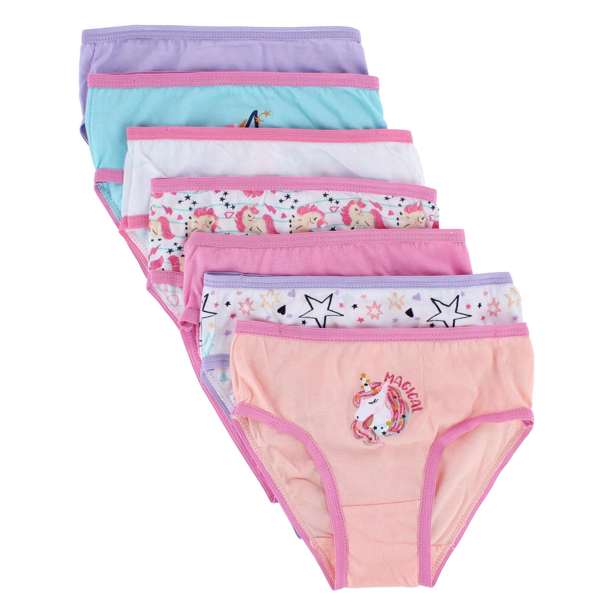 CTM Girl's Unicorn Assorted Cotton Briefs Underwear (7 Pack)