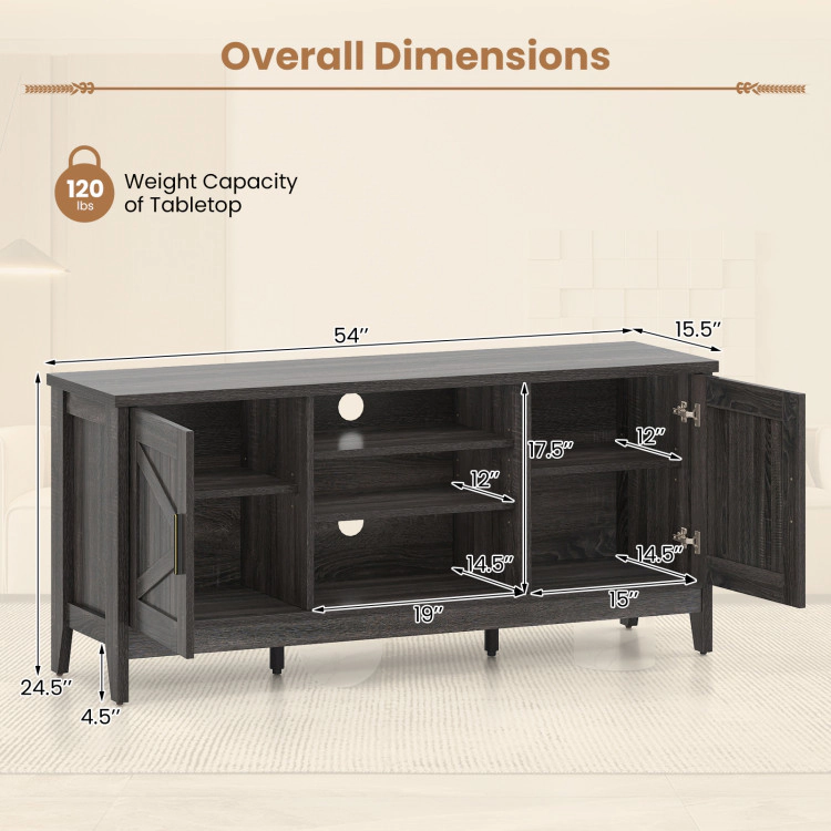 Hivvago Farmhouse Tv Stand For Tvs Up To 65 Inch Entertainment Center With 2 Storage Cabinets
