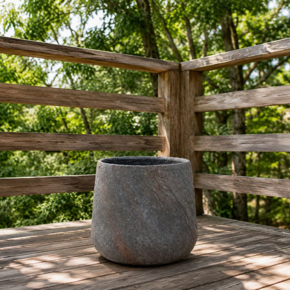 WOW PIONEER Solid Cement Round Garden Planter