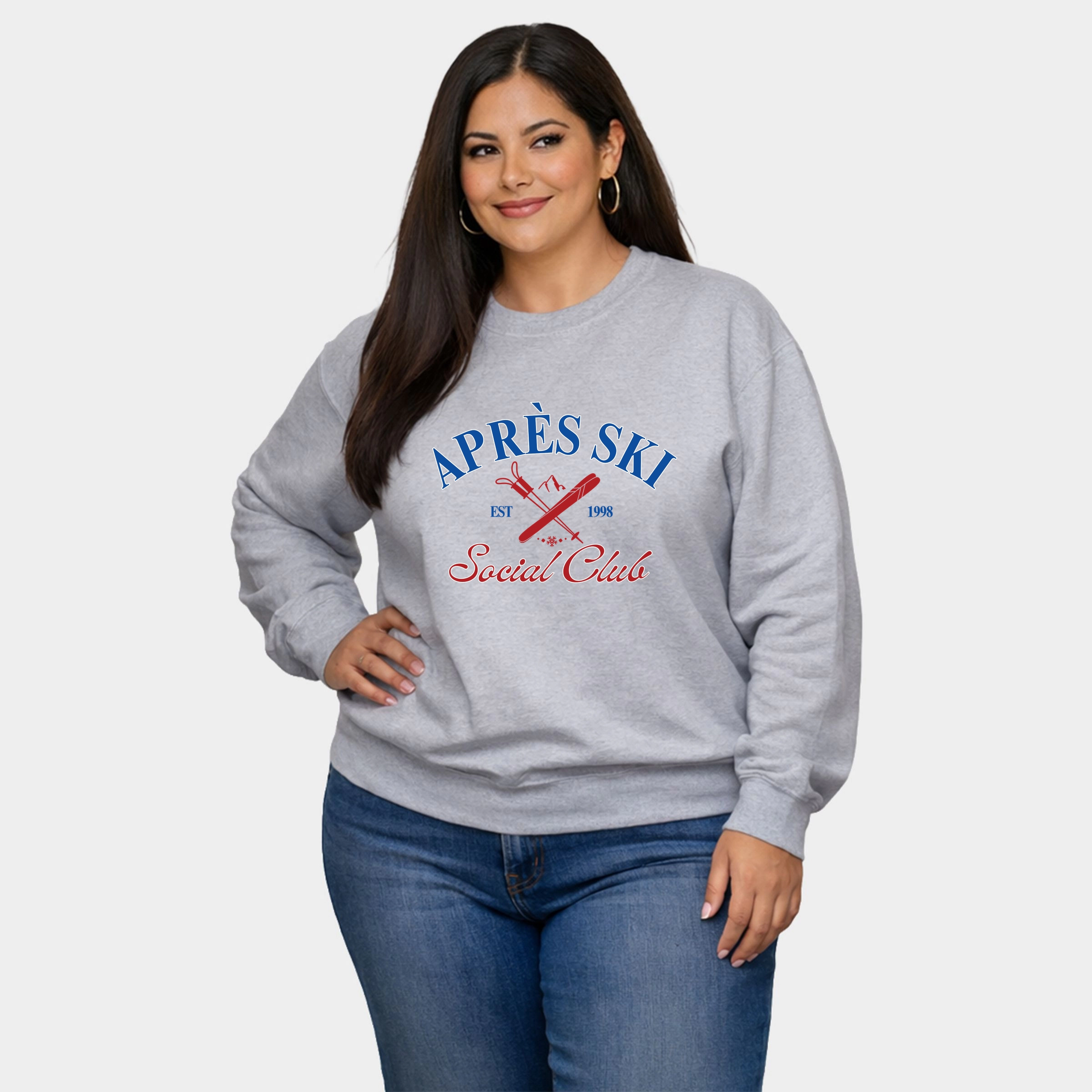 Simply Sage Market - Women's Plus Sized Graphic Sweatshirt Apres Ski Social Club