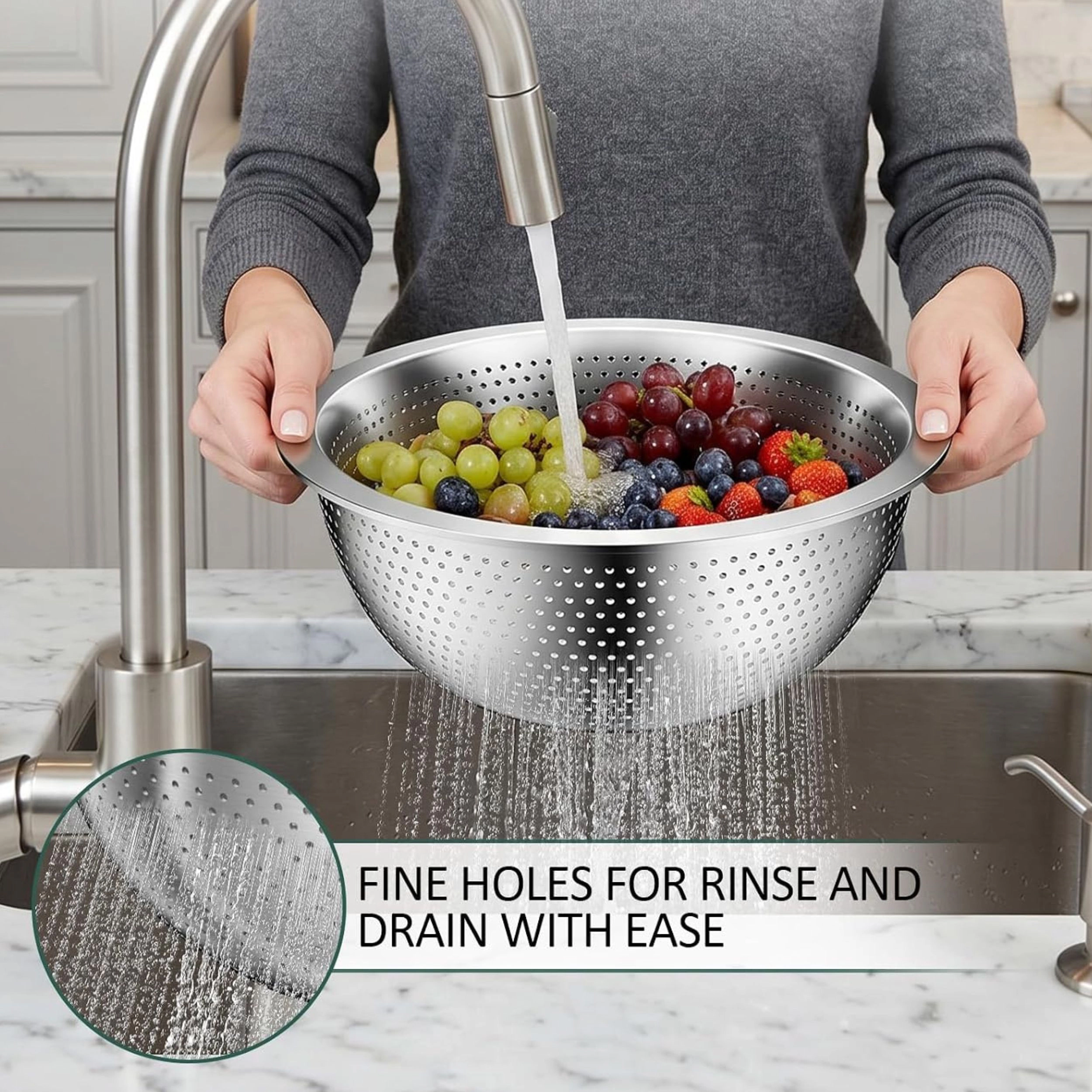 Stock Preferred Stainless Steel Mixing Bowls with Lids Colander and Strainer Set