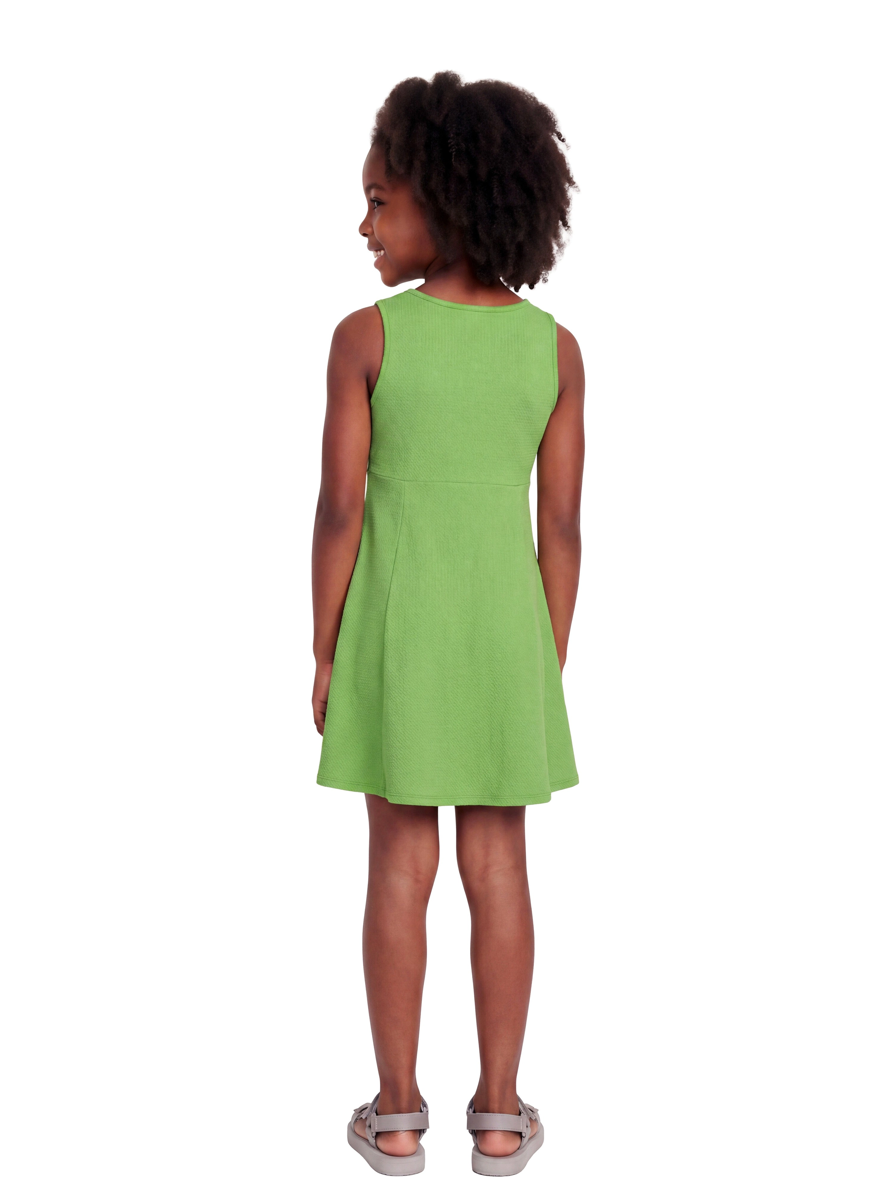 24sevenKid Essential Girls Sleeveless Knee Length Fit and Flare Dress