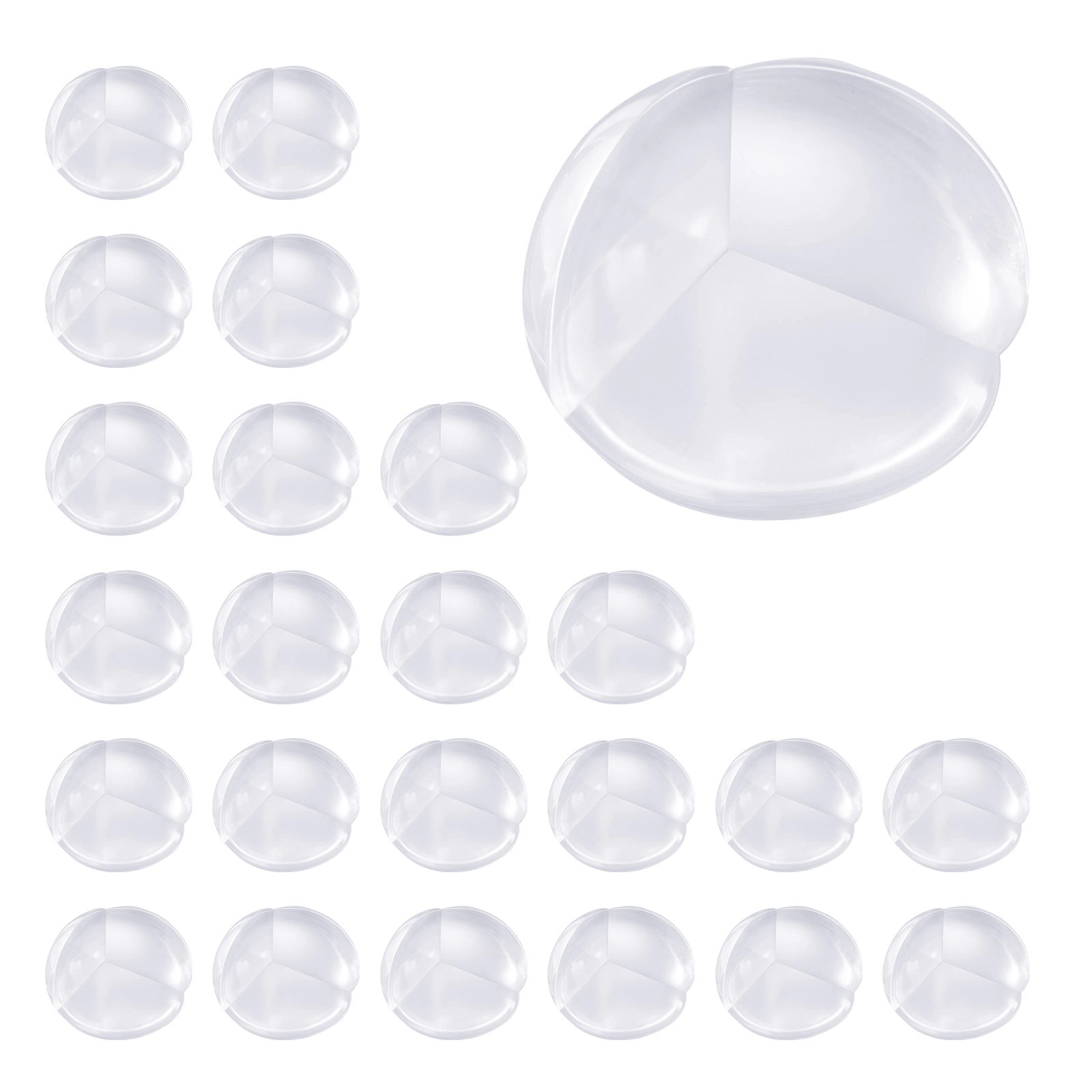 HONGGE Clear PVC Baby Proofing Corner Guards, 24-Pack Transparent Furniture Corner Protectors with 3M Adhesive
