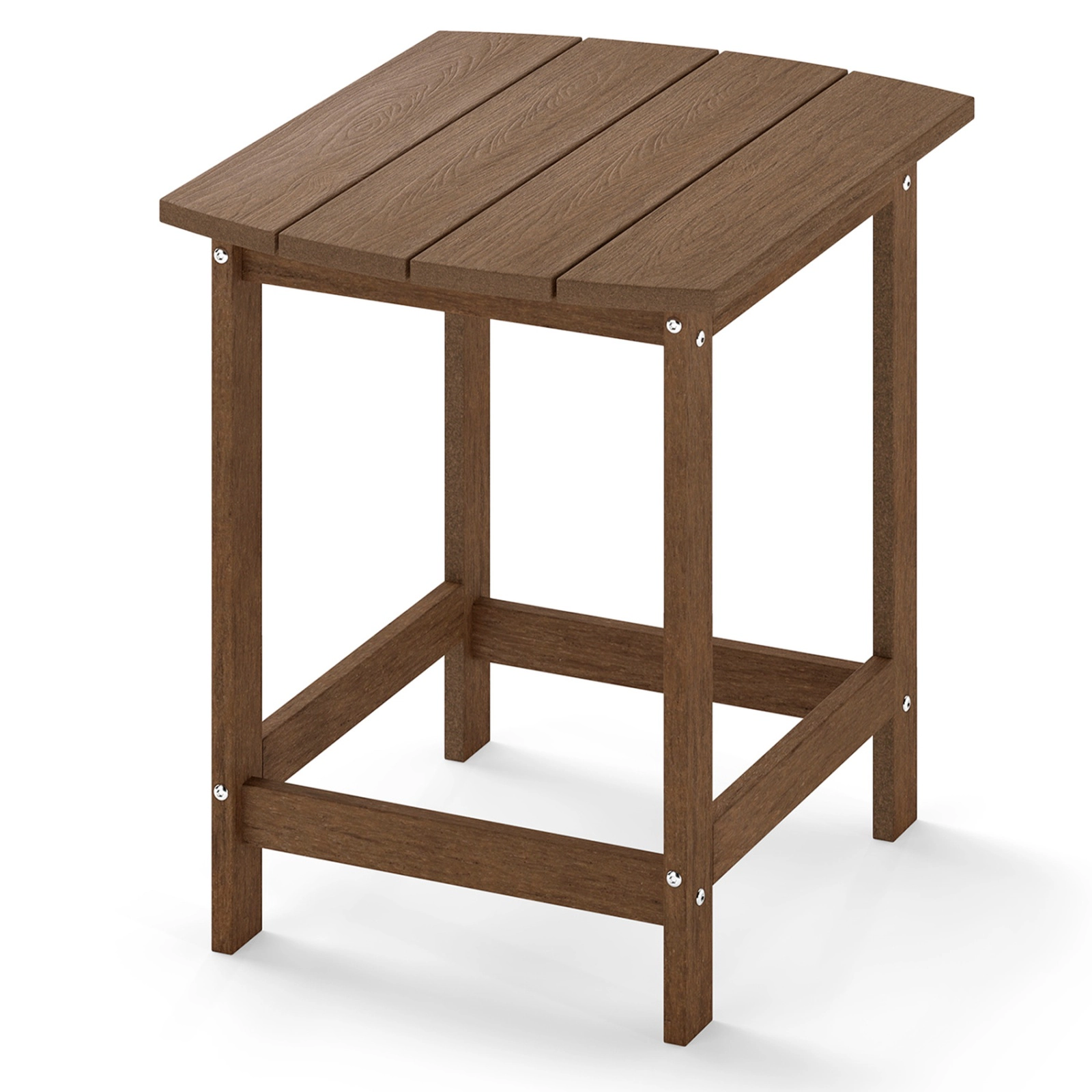SUGIFT Coffee HDPE Weather Resistant for Garden and Patio 18 in Outdoor Side Table