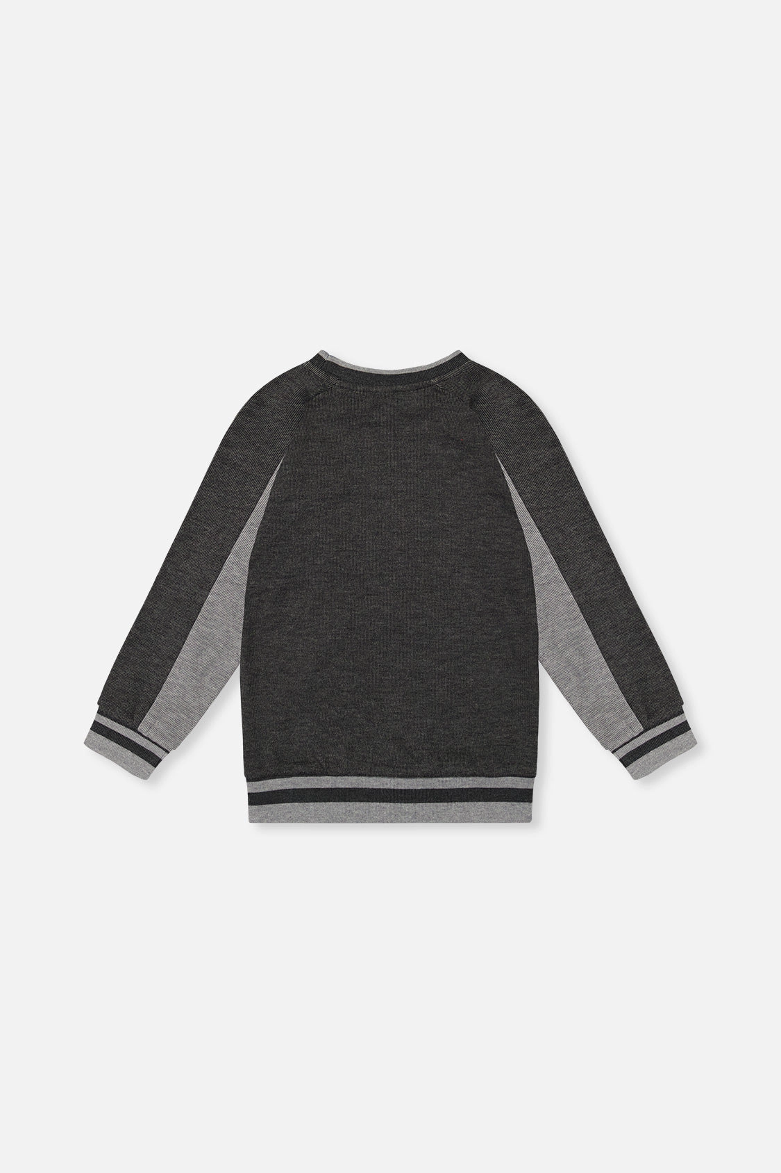 Deux par Deux Boys Flat Back Rib Crewneck Sweatshirt with Brushed Interior