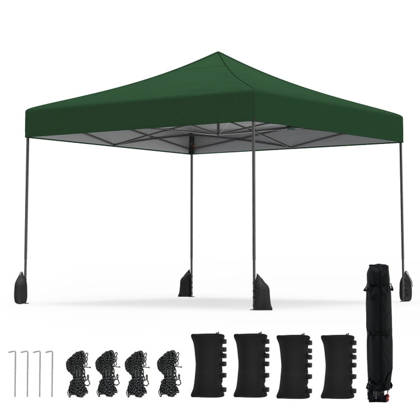 SUGIFT Pop Up Canopy Tent with Adjustable Heights Green
