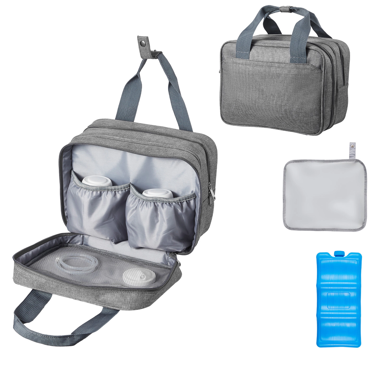 HONGGE Breast Pump Bag, Feeding Bag with Ice Pack, Pumping Accessories & Breastmilk Storage