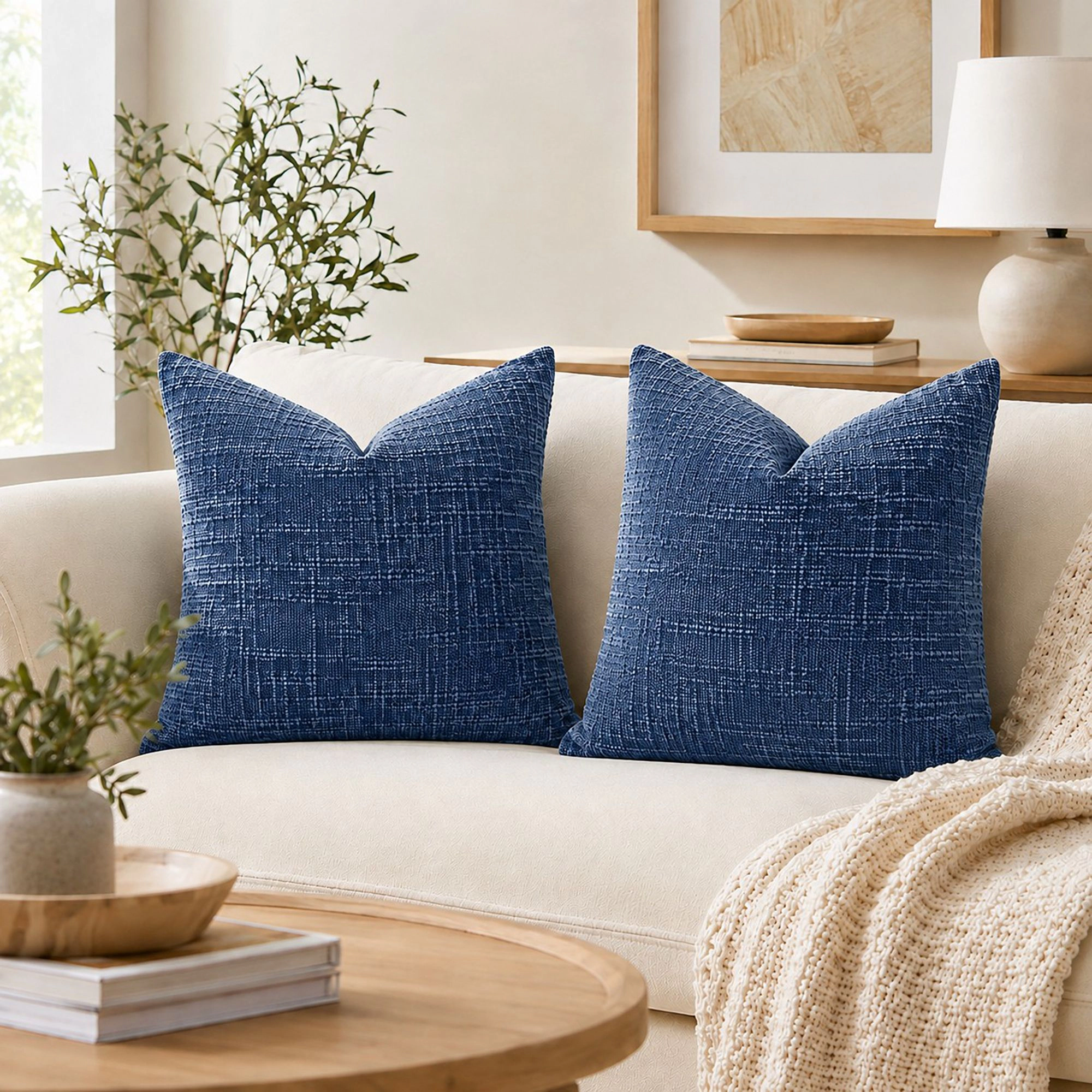 Alilang Unisex Textured Geometric Decorative Throw Pillow Cover Soft Accent Cushion for Sofa Bed