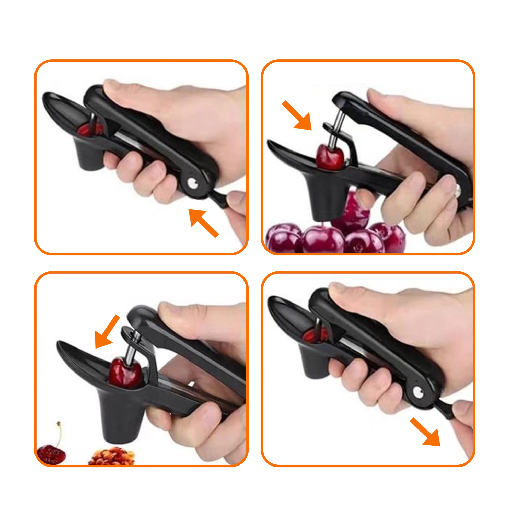 Cheer Collection Cherry and Olive Pitter with One-Handed Press