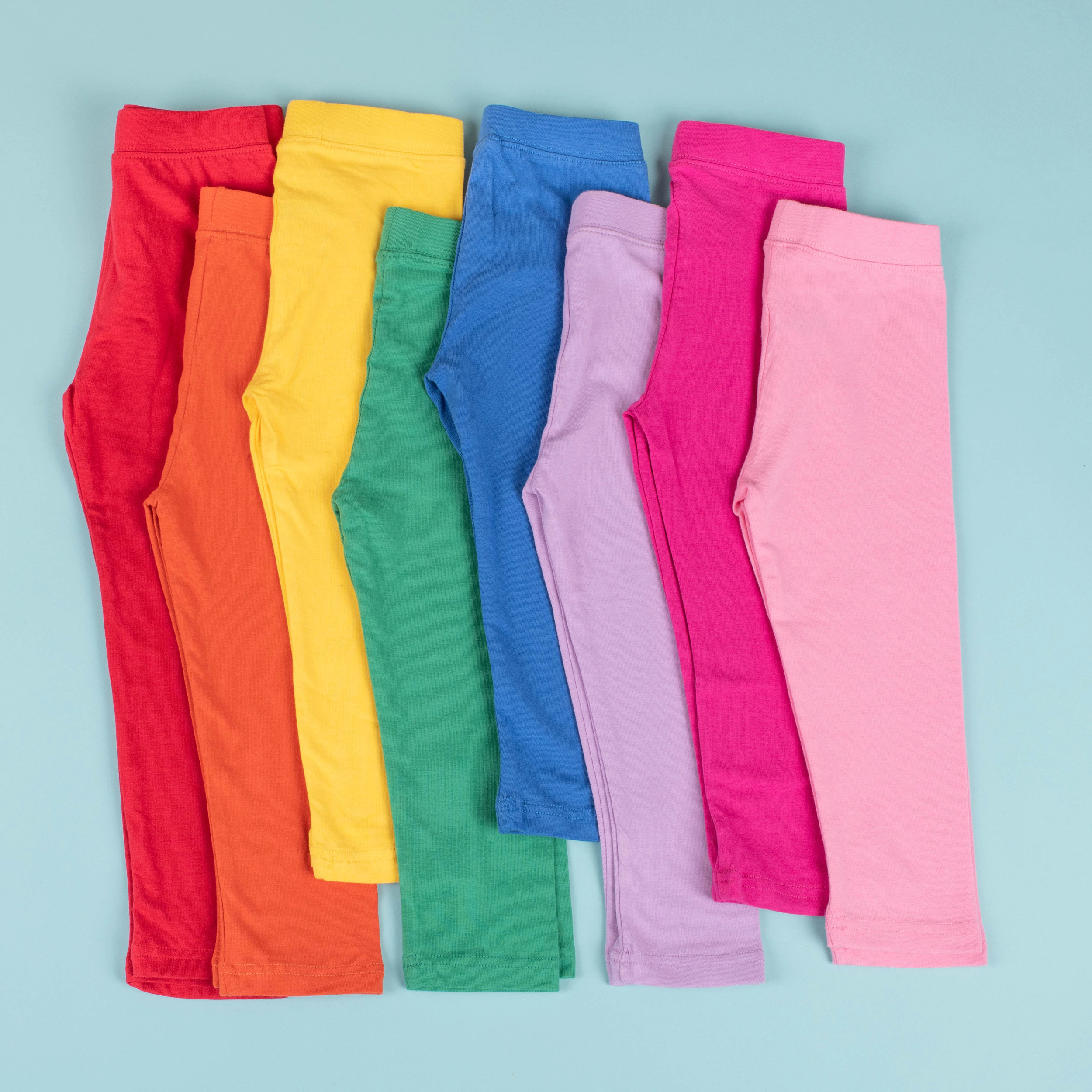 Leveret Girls Cotton Stretch Bold Color Leggings