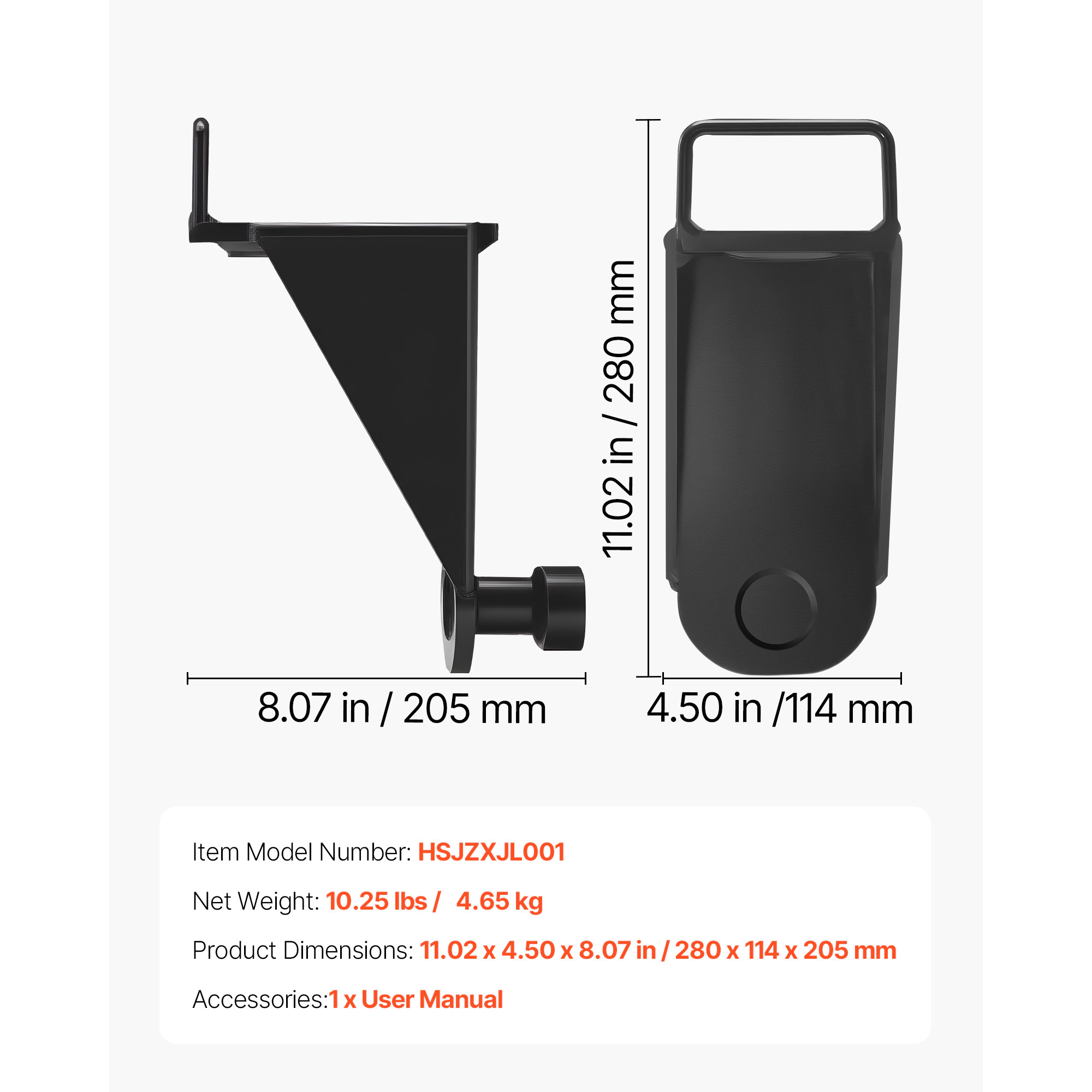 HONGGE Shipping Container Jack Lug with U-Shaped Handle, 1-Pack, Steel Leveler Booster, 12500 lbs Capacity