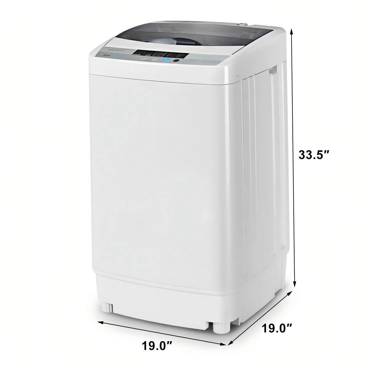 SUGIFT Gray 12-lb Full Automatic Portable Washing Machine with 10 Wash Programs 19-in W 19-in D 33.5-in H