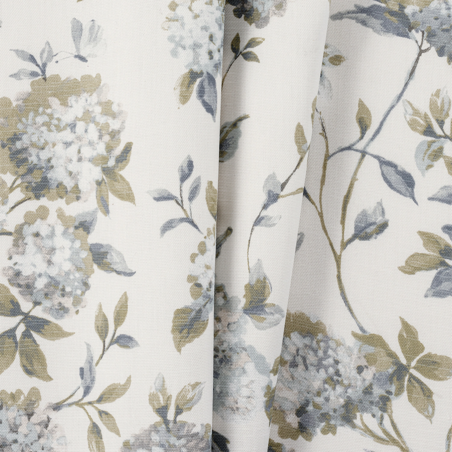 Ellis Curtain 48% Cotton 52% Polyester Traditional Hydrangea Pattern Abigail Shower Curtain 72 x 72 Porcelain
