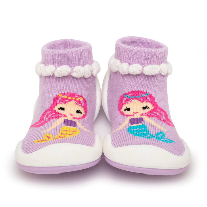 Komuello Baby Girl First Walk Sock Shoes Mermaid Sisters