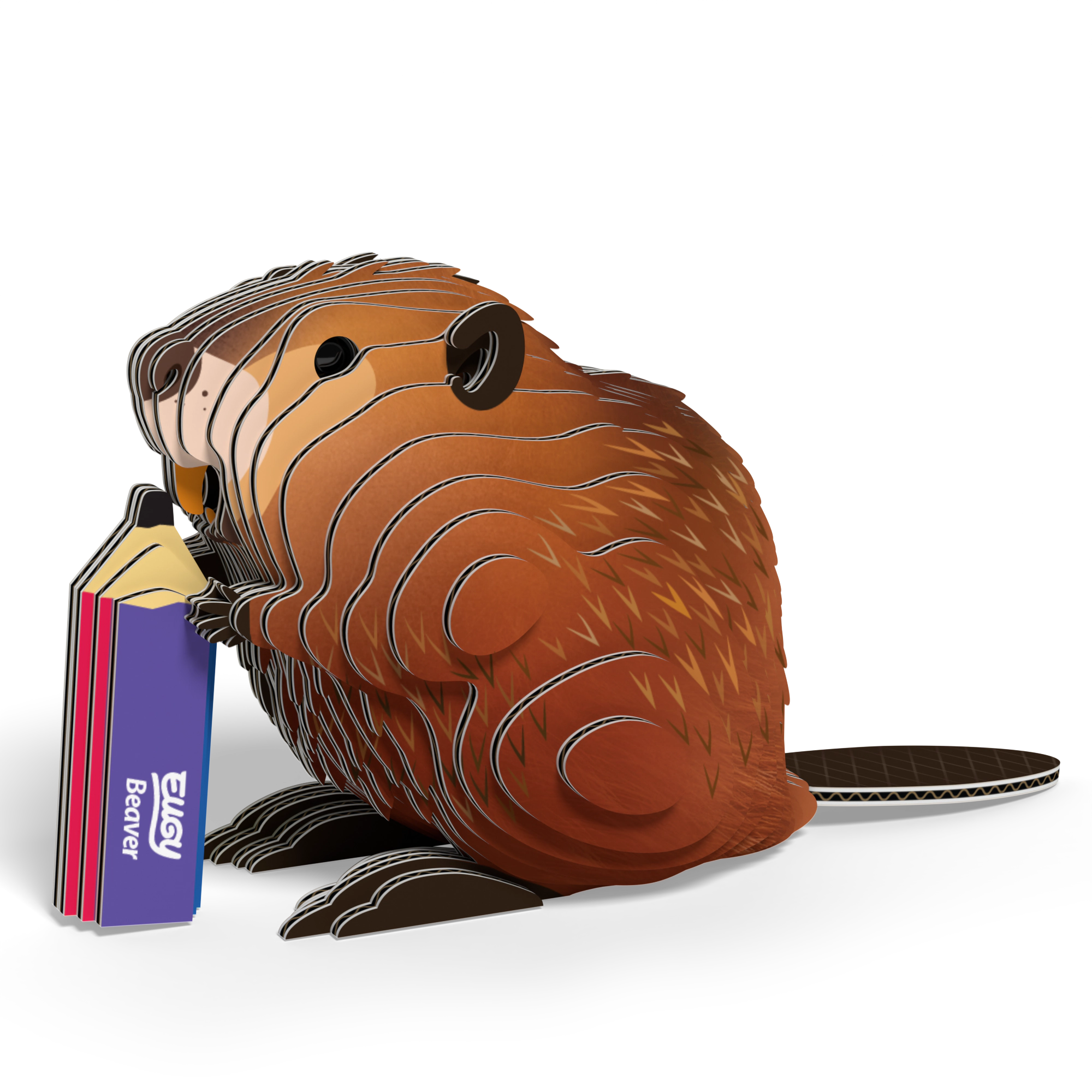 EUGY Beaver 3D Puzzle - contains 37 puzzle pieces