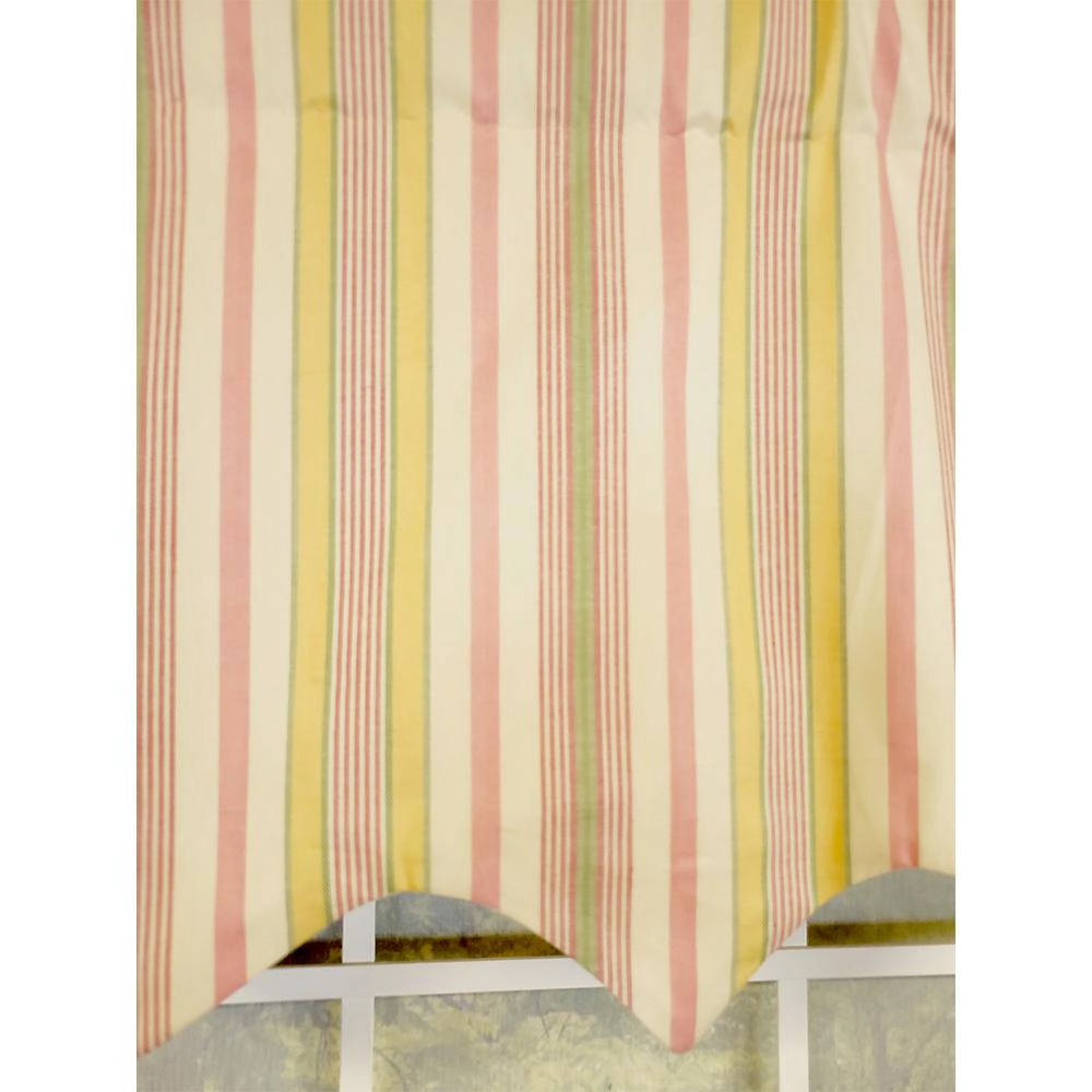 RLF Home Guava Stripe Regal 3" Rod Pocket Lining Luxurious and Elegant Window Treatment Valance 50" x 17" Pink