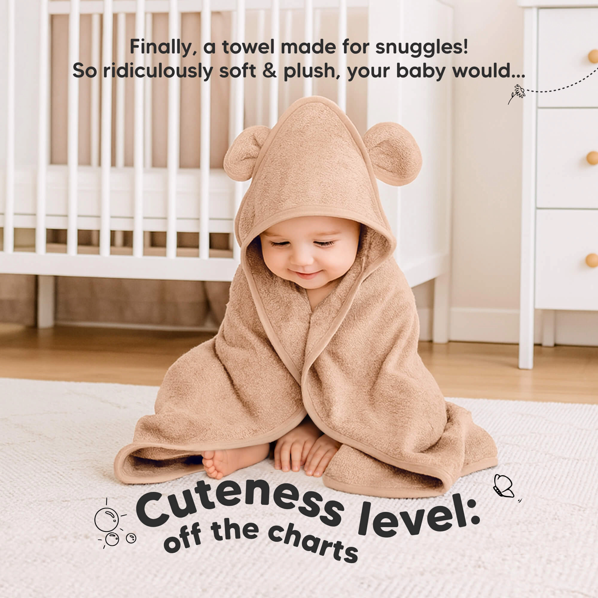 KeaBabies 2-Pack Snuggle Hooded Towels