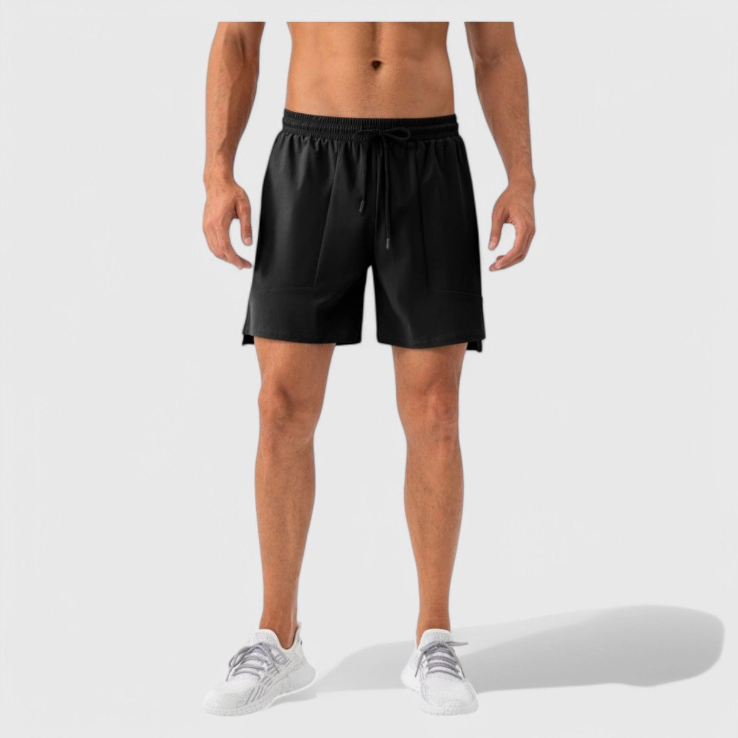 Anna-Kaci Men's Quick-Dry Training Shorts with Elastic Waistband Adjustable Drawstring and Side Vents