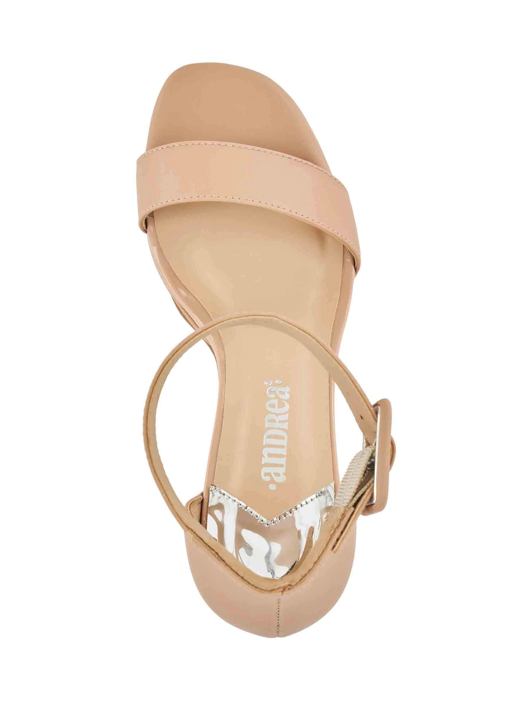 Andrea High Cone Heel Ankle Strap Sandals