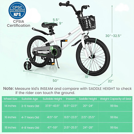 SUGIFT 18-in Kids Bicycle with Hand and Coaster Brakes 99-lb Capacity Ages 4-8 Blue/White/Red/White & Black/Navy