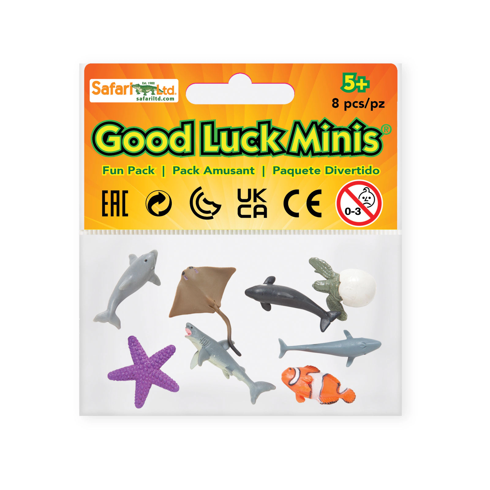 Safari Ltd. - Mini Ocean Animals s Fun Pack - 8 Mini Toy Figurines for Kids