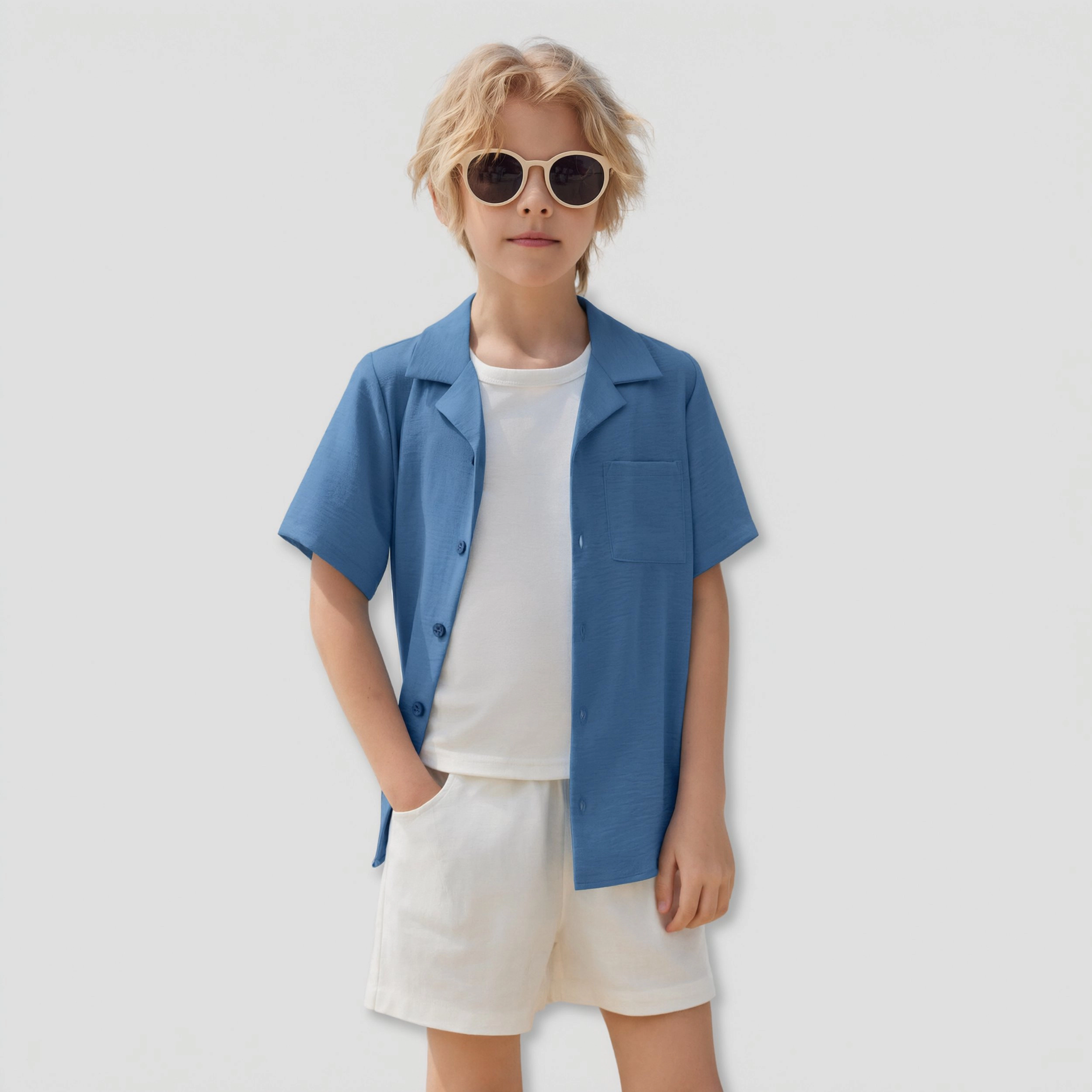 Arshiner Boys Short Sleeve Button Down Shirt Texture Summer Beach Vacation