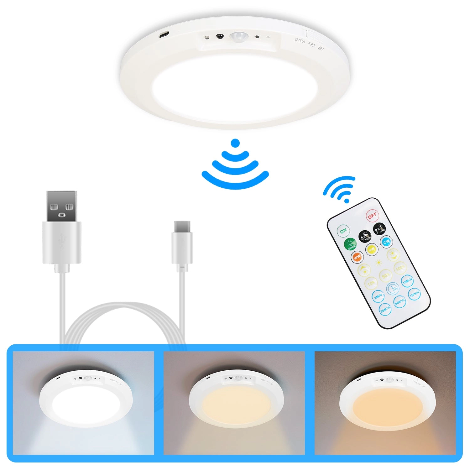 GBruno Rechargeable Motion Sensor Ceiling Light