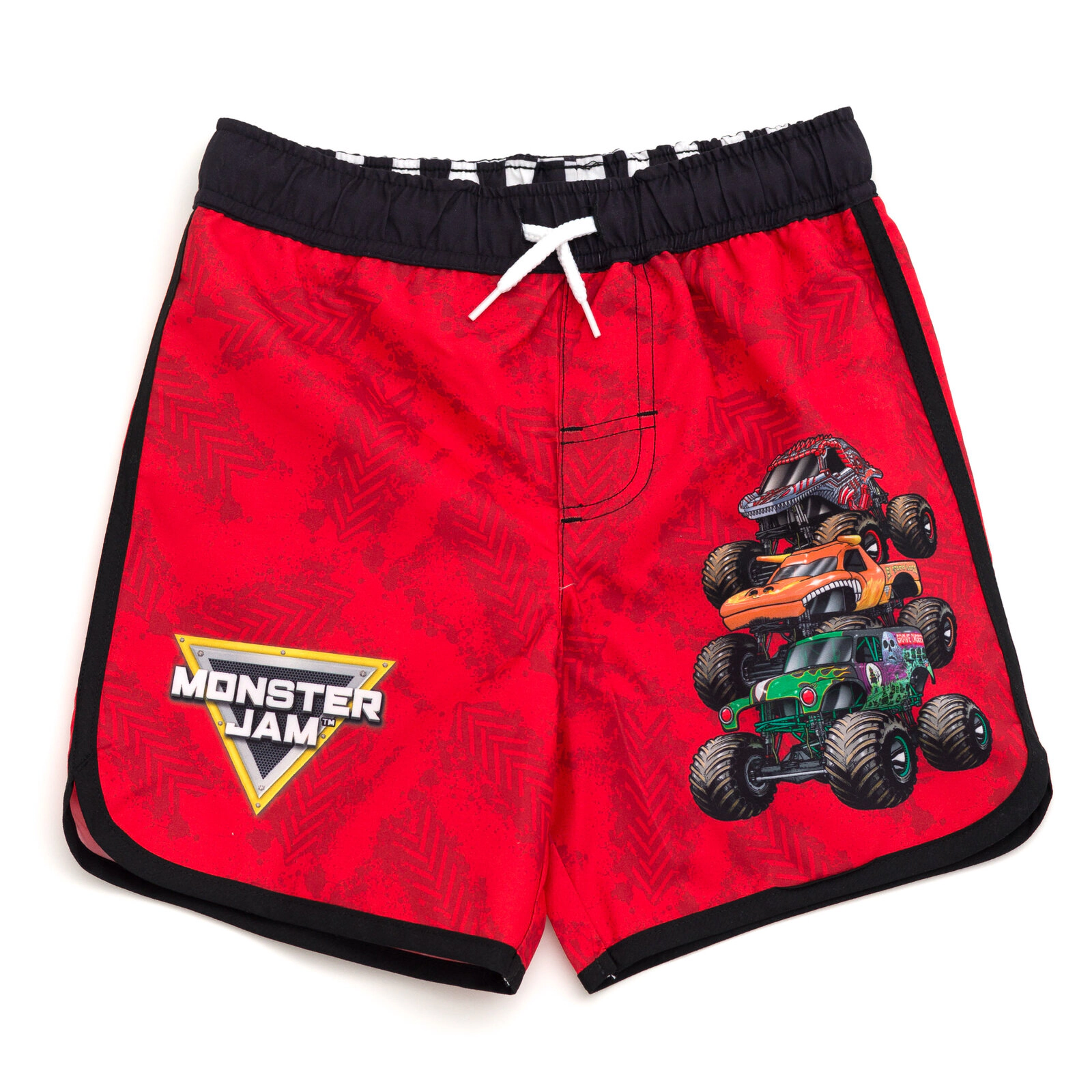 Monster Jam Boys' UPF 50+ 2-Piece Rash Guard and Swim Trunks Set