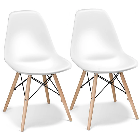 LJG Set of 2 Mid-Century Modern DSW Dining Side Chair